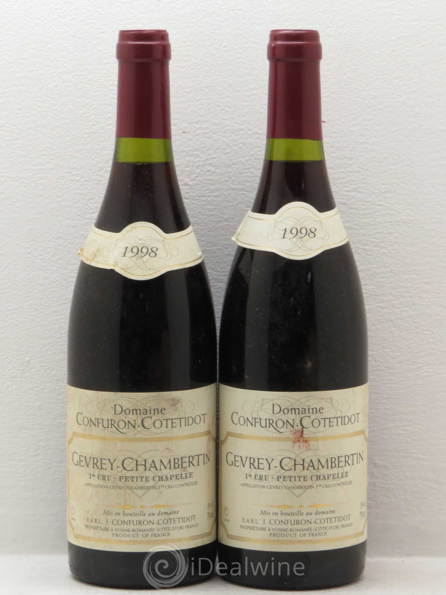 Gevrey-Chambertin 1er Cru Petite Chapelle Confuron-Cotetidot 1998 - Lot de 2 bouteilles - 0