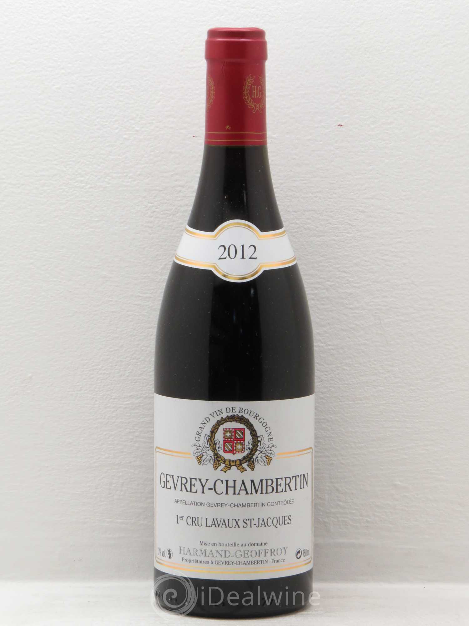 Gevrey-Chambertin 1er Cru Lavaux Saint Jacques Harmand-Geoffroy (Domaine) 2012 - Lot de 1 bouteille - 0