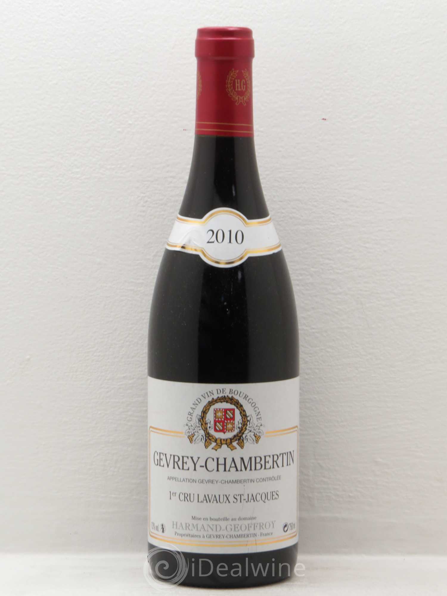 Gevrey-Chambertin 1er Cru Lavaux Saint Jacques Harmand-Geoffroy (Domaine) 2010 - Lot de 1 bouteille - 0