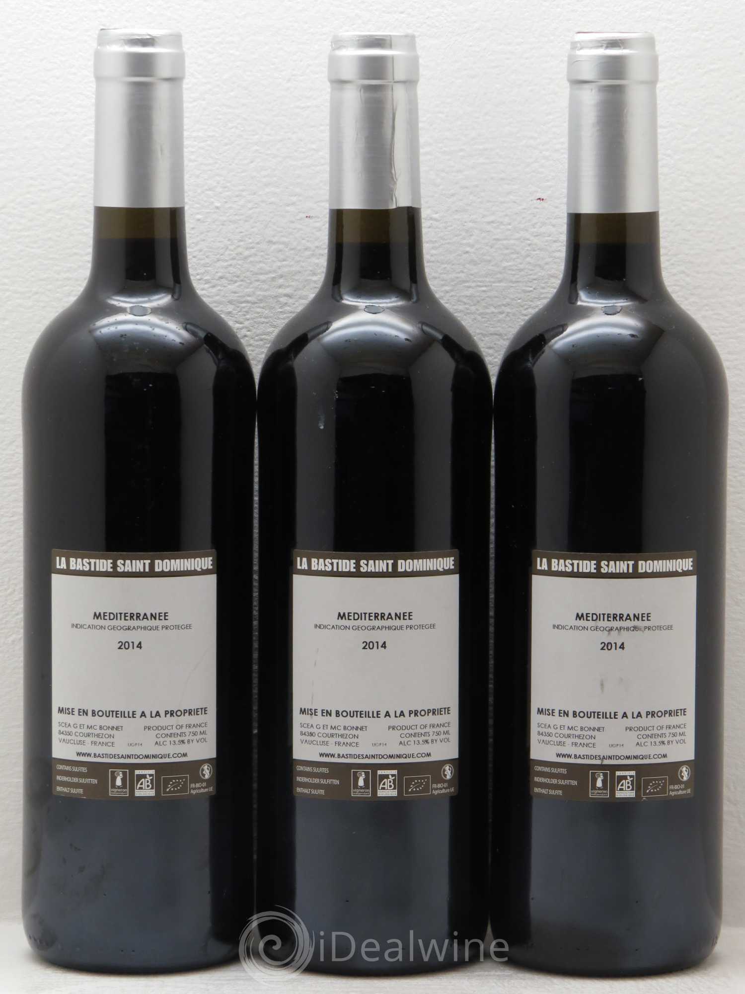 Divers IGP Mediterranée Syrah Merlot La Bastide Saint Dominique 2014 - Posten von 3 Flaschen - 1