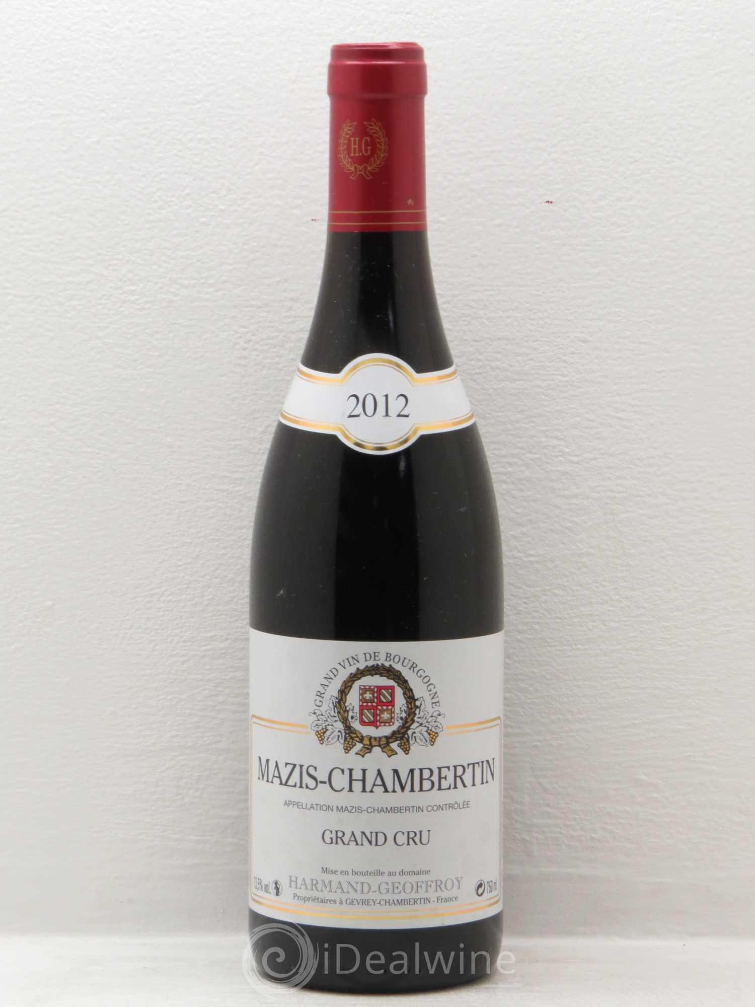 Mazis-Chambertin Grand Cru Harmand-Geoffroy (Domaine) 2012 - Lot de 1 bouteille - 0
