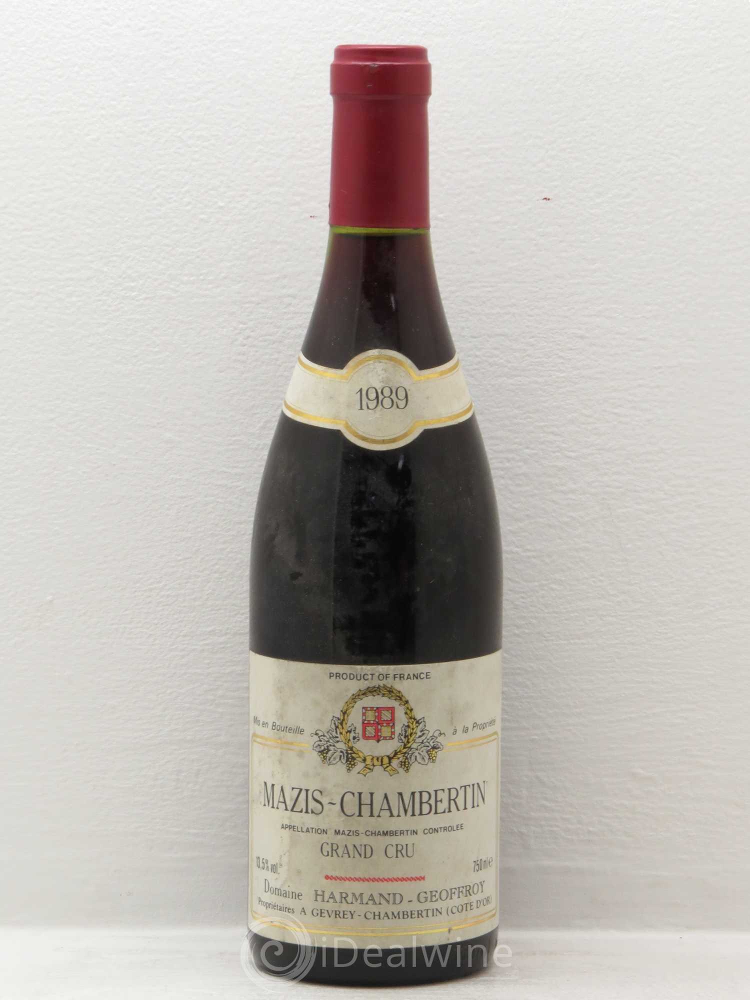 Mazis-Chambertin Grand Cru Harmand-Geoffroy (Domaine) 1989 - Lot de 1 bouteille - 0