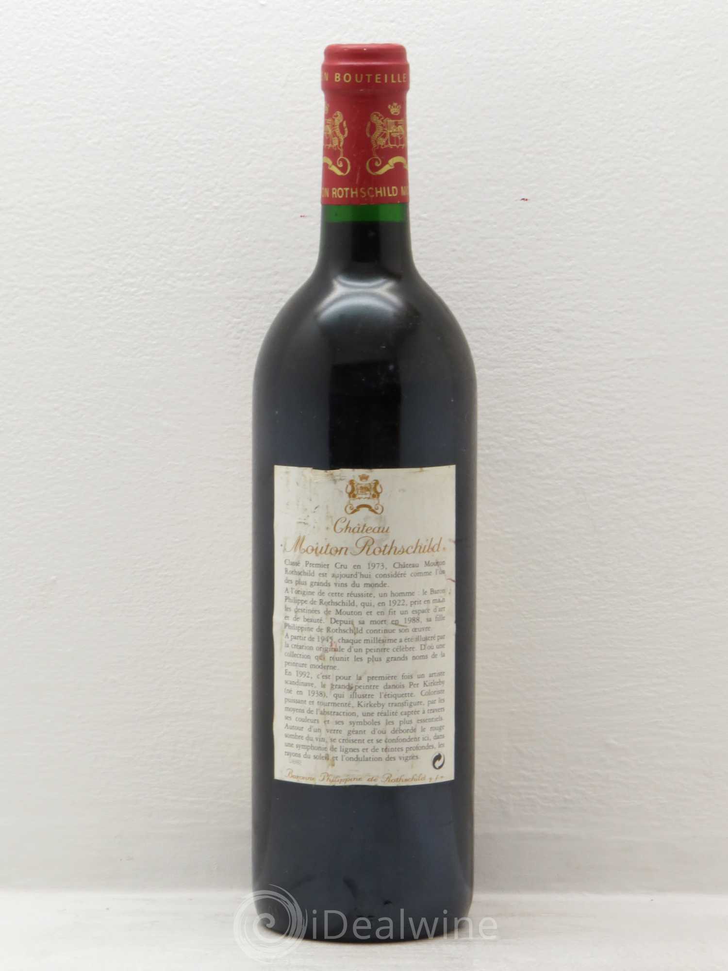 Château Mouton Rothschild 1er Grand Cru Classé 1992 - Lot de 1 bouteille - 1