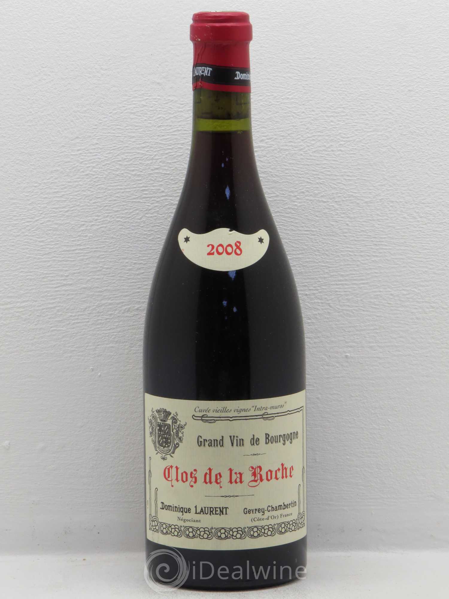 Clos de la Roche Grand Cru Vieilles vignes Intra-muros Dominique Laurent Intra-Muros 2008 - Lot de 1 bouteille - 0