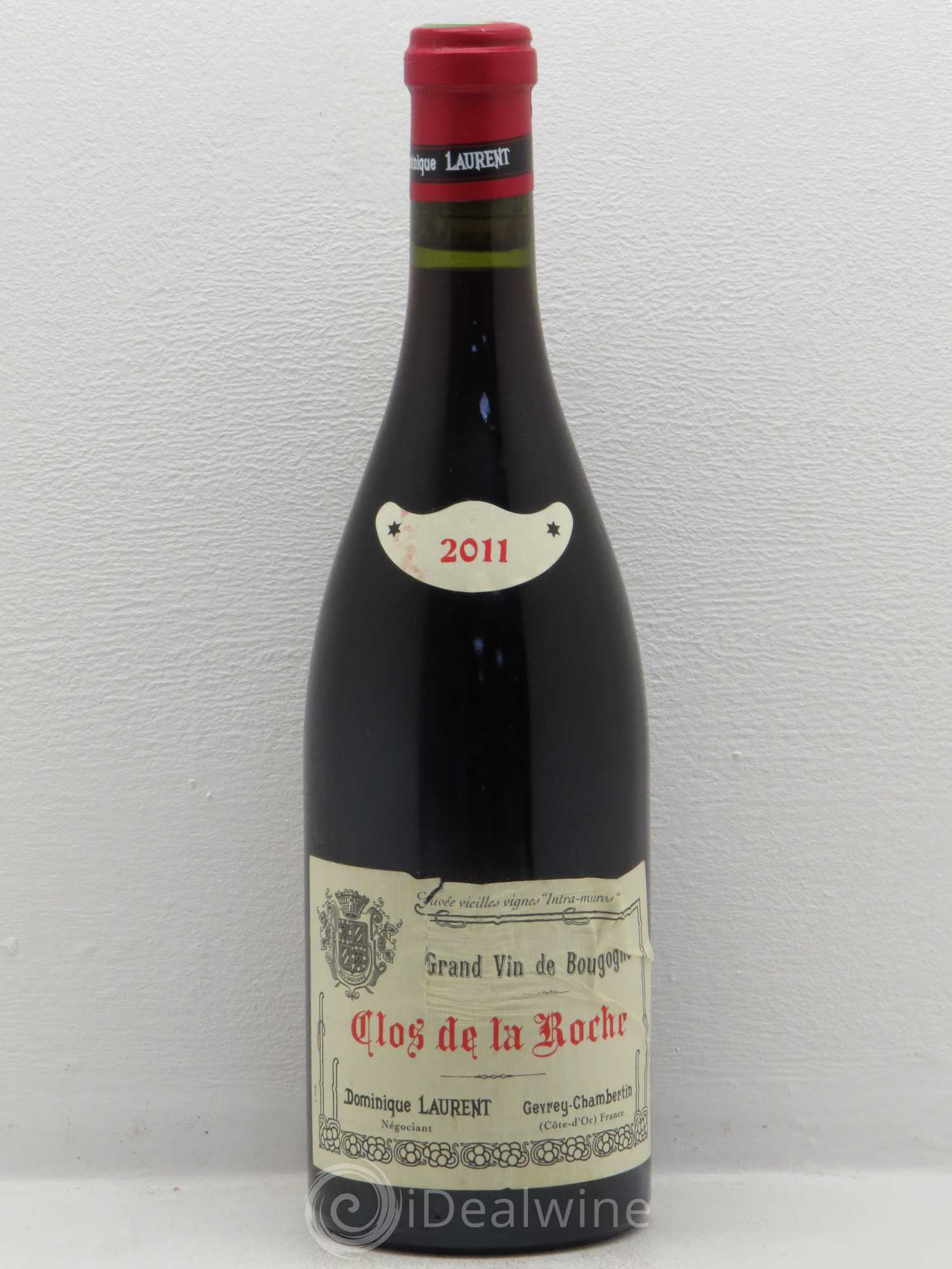 Clos de la Roche Grand Cru Vieilles vignes Intra-muros Dominique Laurent Intra-muros 2011 - Lot de 1 bouteille - 0