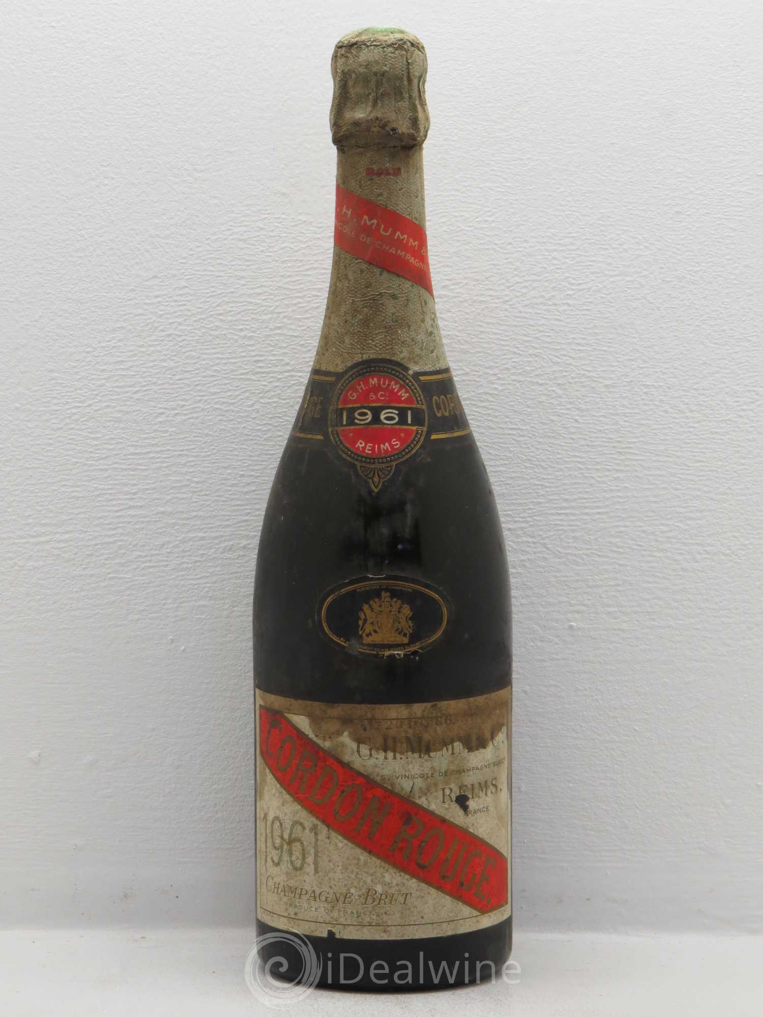 Champagne Mumm Cordon Rouge 1961 - Lot de 1 bouteille - 0