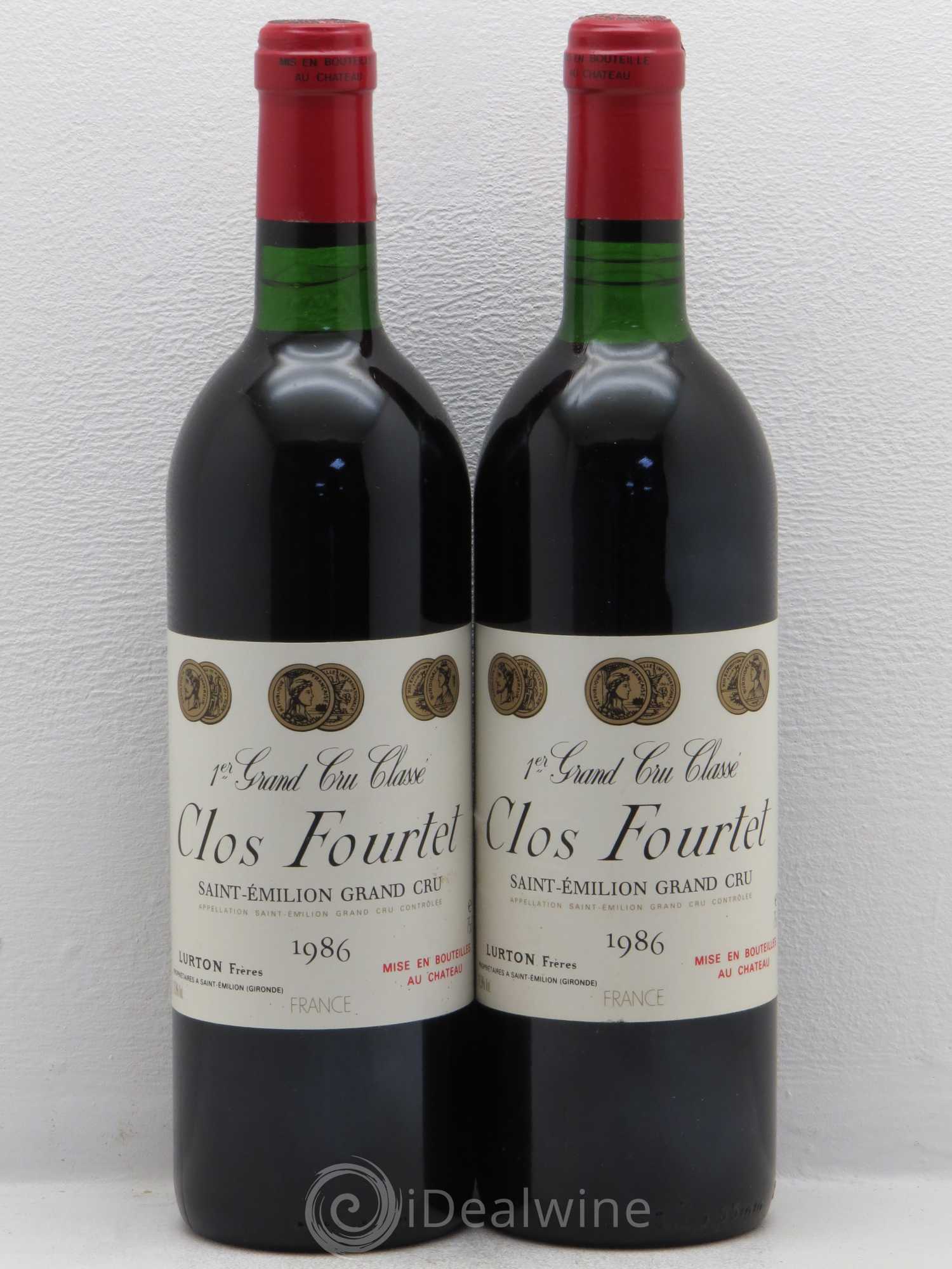 Clos Fourtet 1er Grand Cru Classé B 1986 - Lot de 2 bouteilles - 0