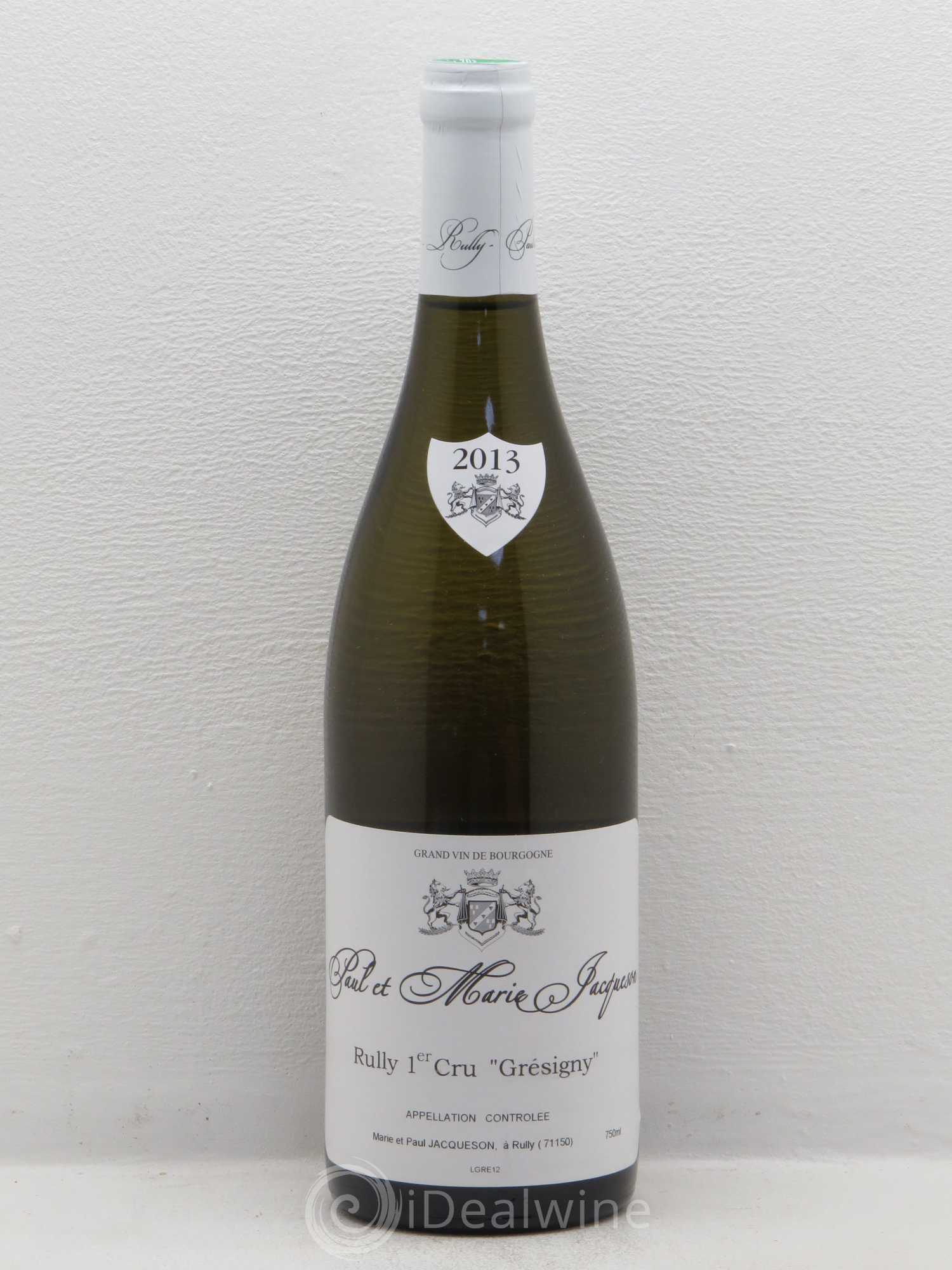 Rully 1er Cru Grésigny Paul & Marie Jacqueson 2013 - Lot de 1 bouteille - 0