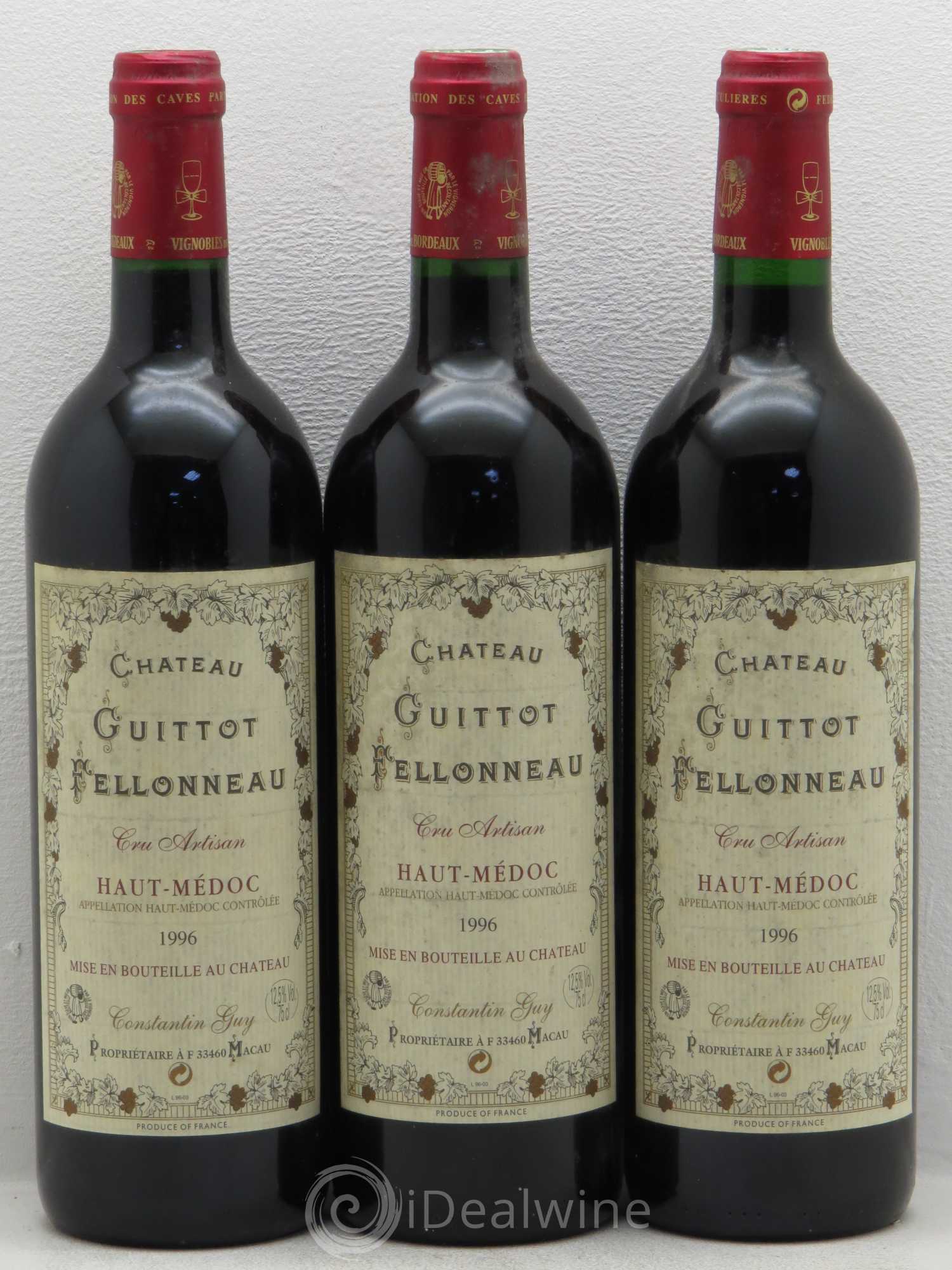 Bordeaux Haut-Médoc Château Guillot-Felloneau 1996 - Posten von 3 Flaschen - 0