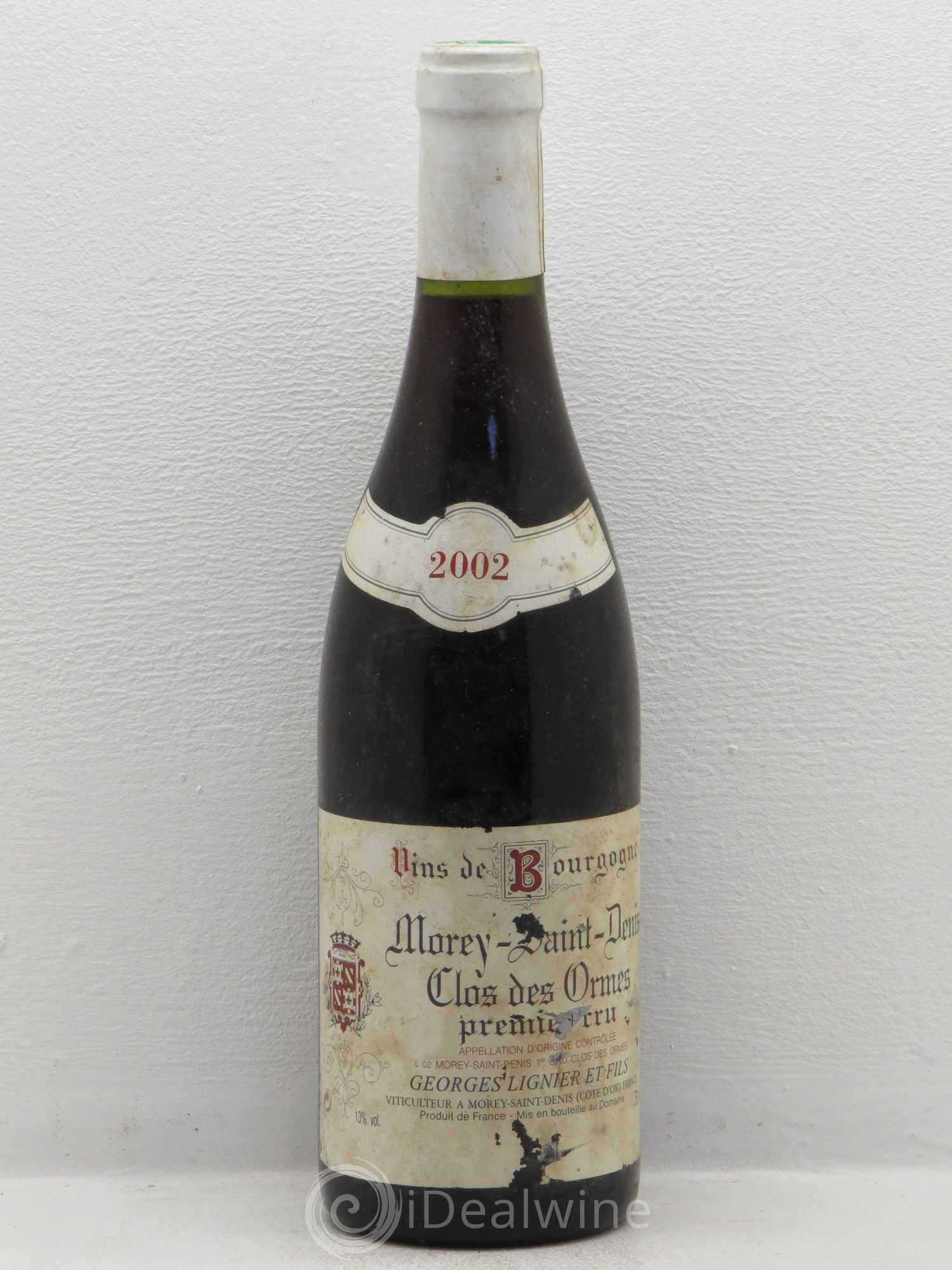 Morey-Saint-Denis 1er Cru Clos Des Ormes Georges Lignier 2002 - Posten von 1 Flasche - 0
