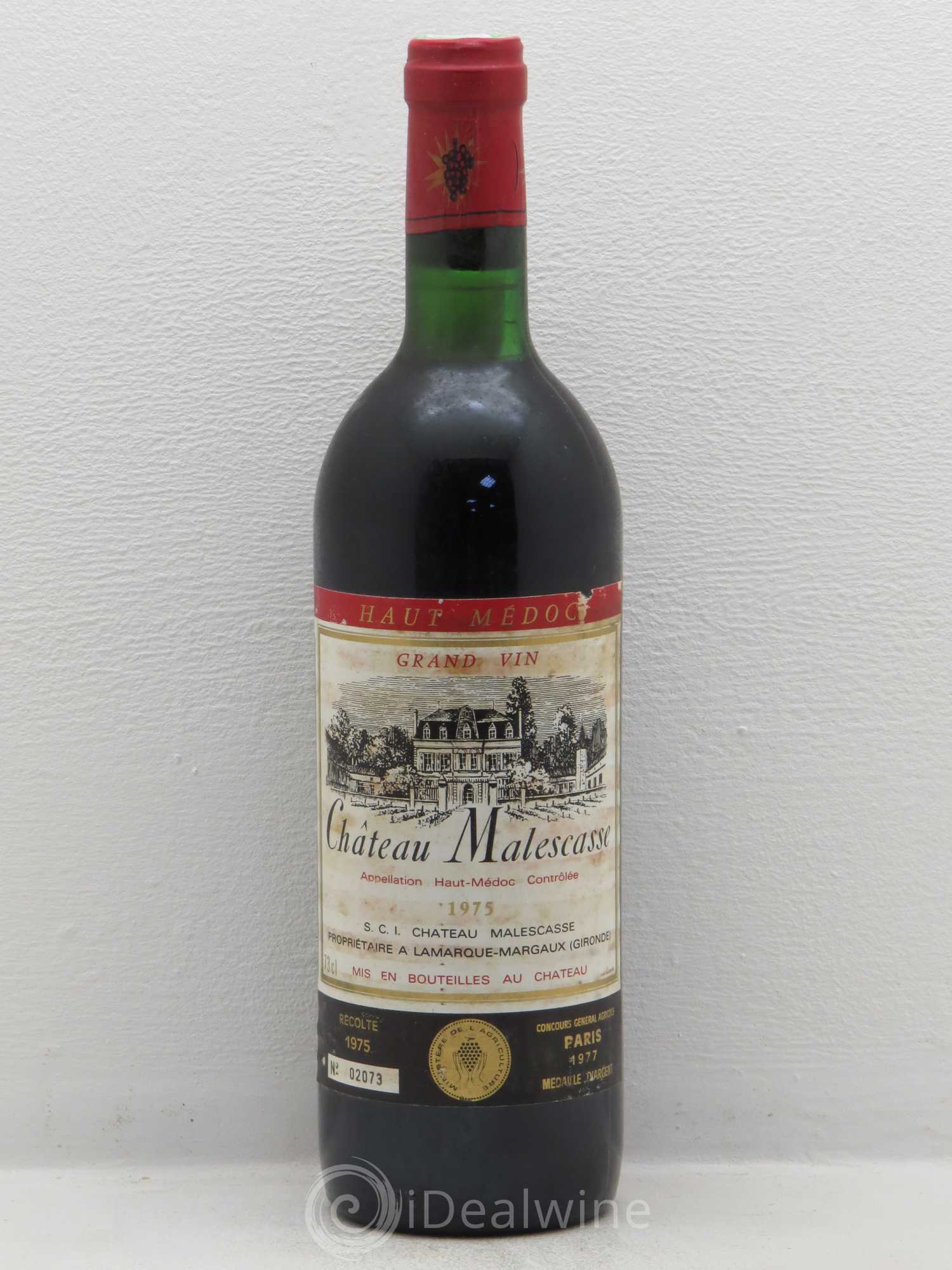 Château Malescasse Cru Bourgeois Exceptionnel 1975 - Lot de 1 bouteille - 0