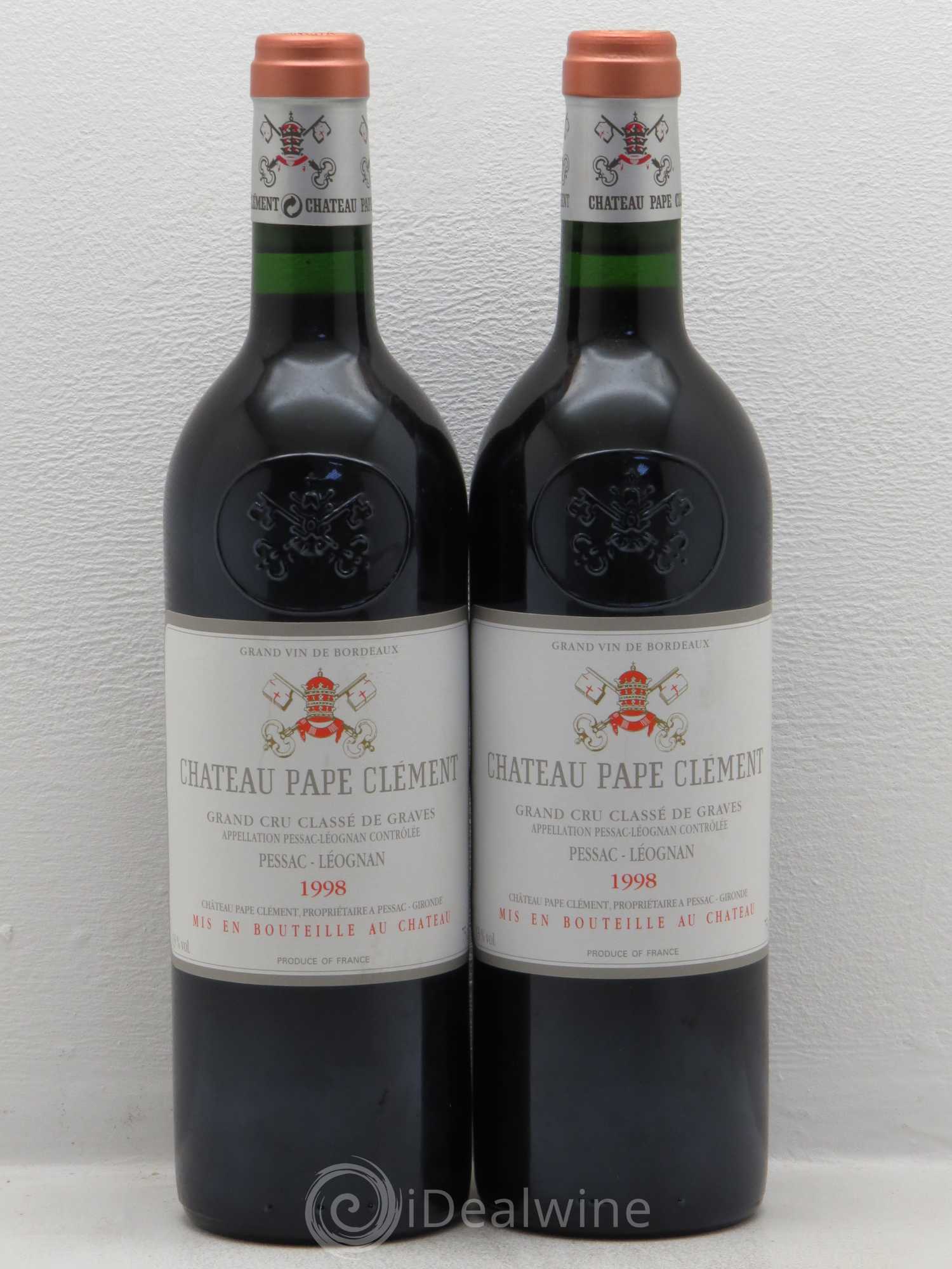 Château Pape Clément Cru Classé de Graves 1998 - Lot de 2 bouteilles - 0