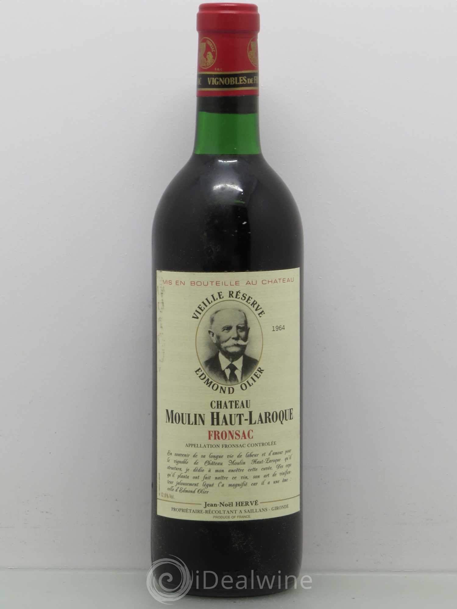 Bordeaux Moulin Haut Laroque Fronsac 1964 - Posten von 1 Flasche - 0