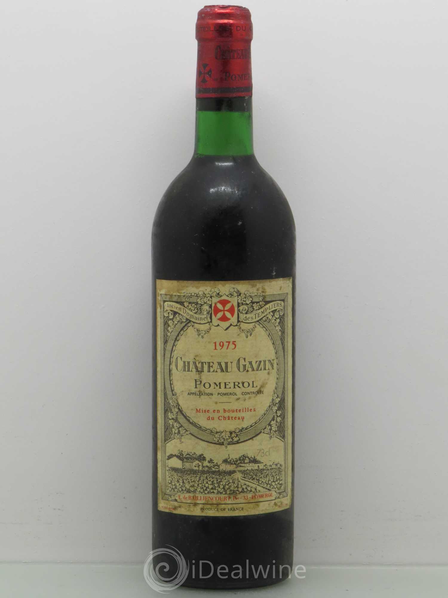 Château Gazin 1975 - Lot de 1 bouteille - 0