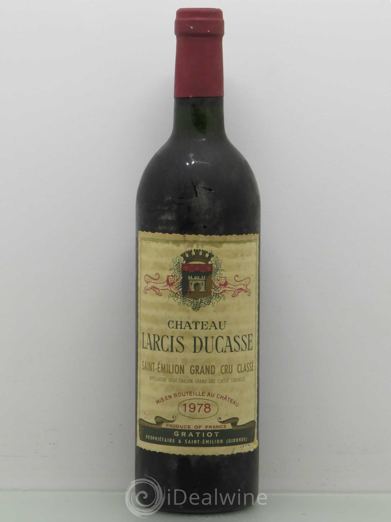 Château Larcis Ducasse 1er Grand Cru Classé B 1978 - Lot de 1 bouteille - 0