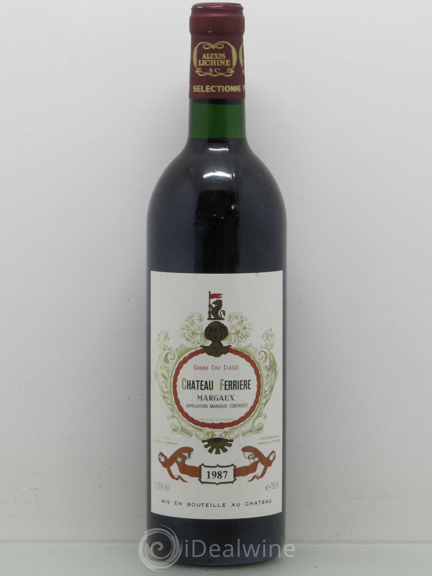 Château Ferrière 3ème Grand Cru Classé 1987 - Lot de 1 bouteille - 0