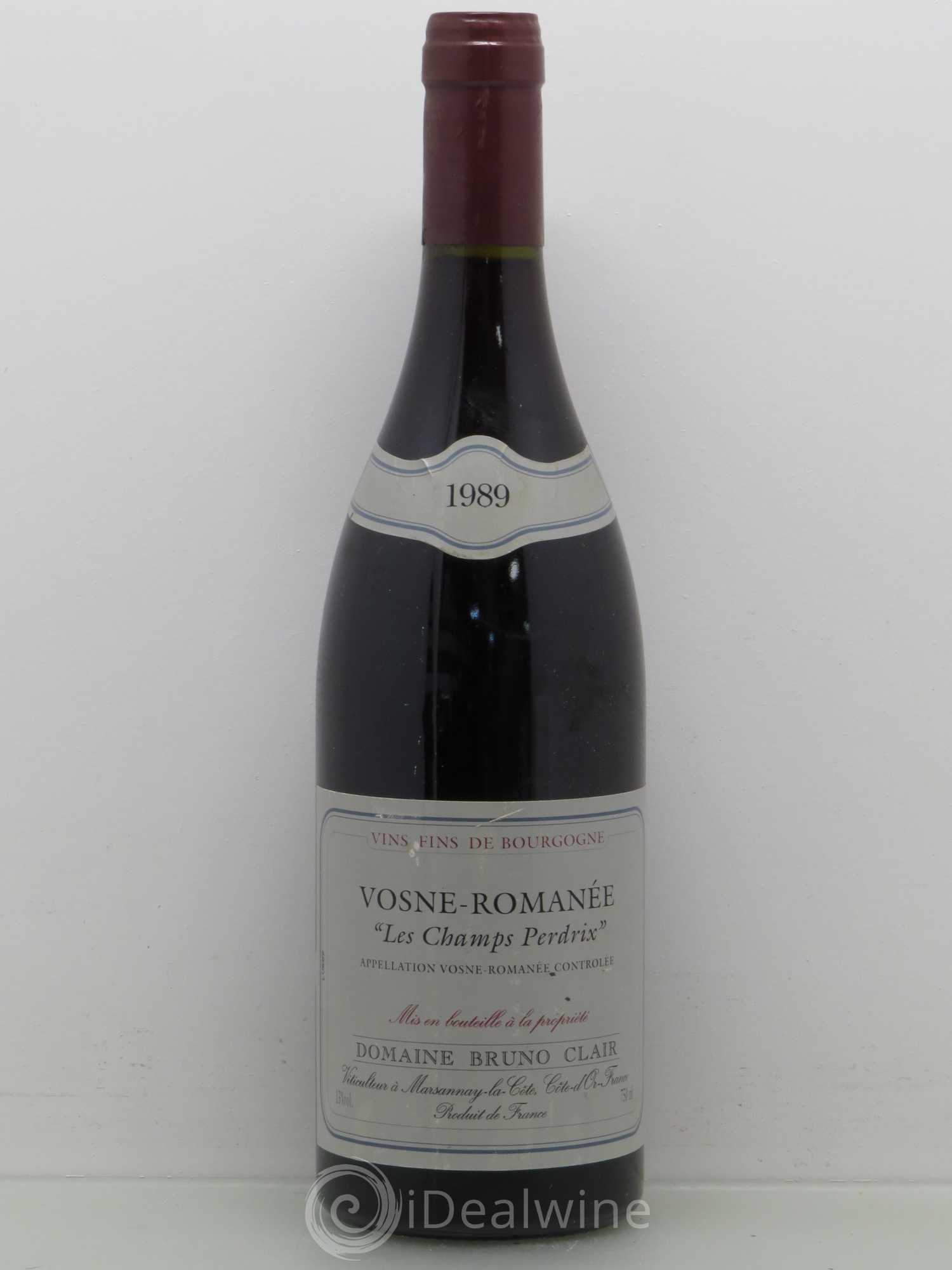 Vosne-Romanée Les Champs Perdrix Bruno Clair (Domaine) 1989 - Lot de 1 bouteille - 0