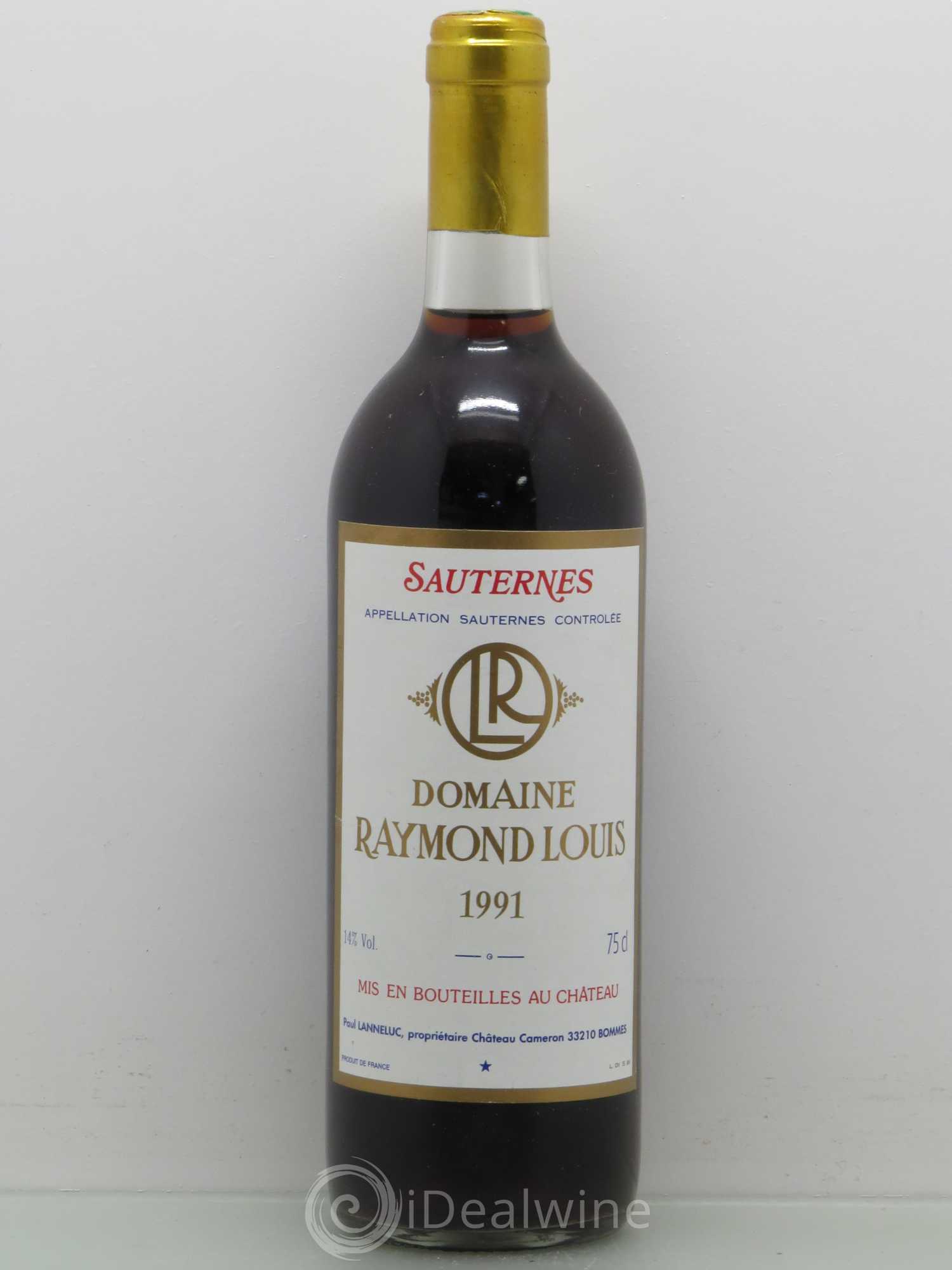 Sauternes Domaine Raymond Louis Sauternes 1991 - Lotto di 1 bottiglia - 0
