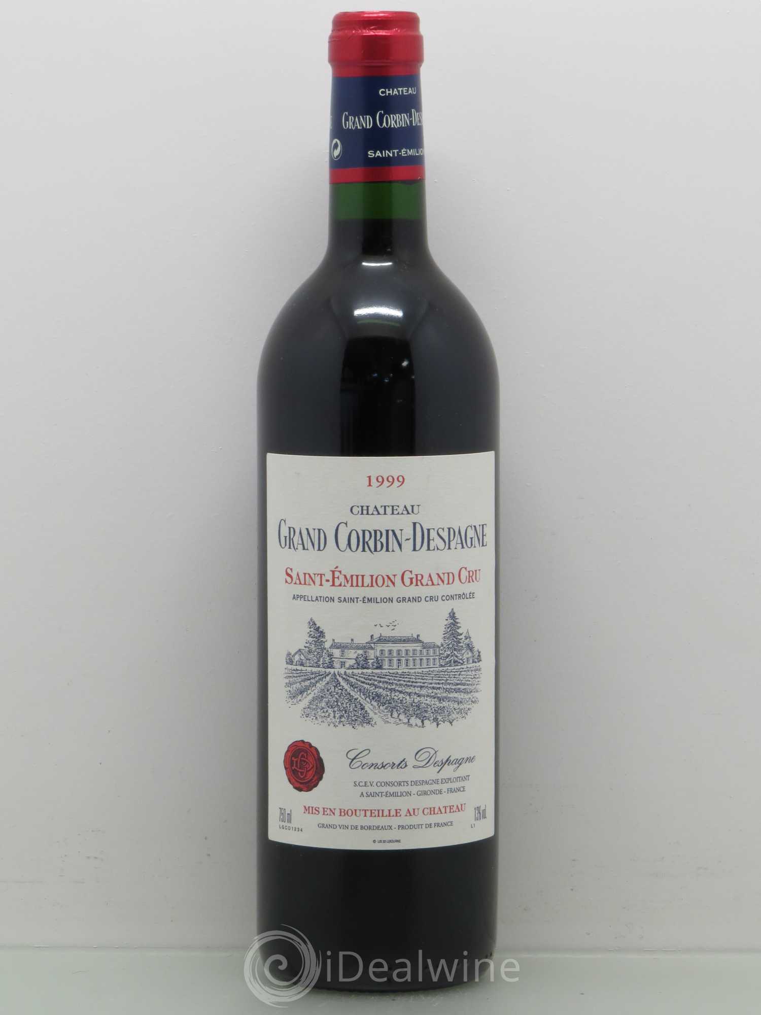 Château Grand Corbin Despagne Grand Cru Classé 1999 - Lot de 1 bouteille - 0