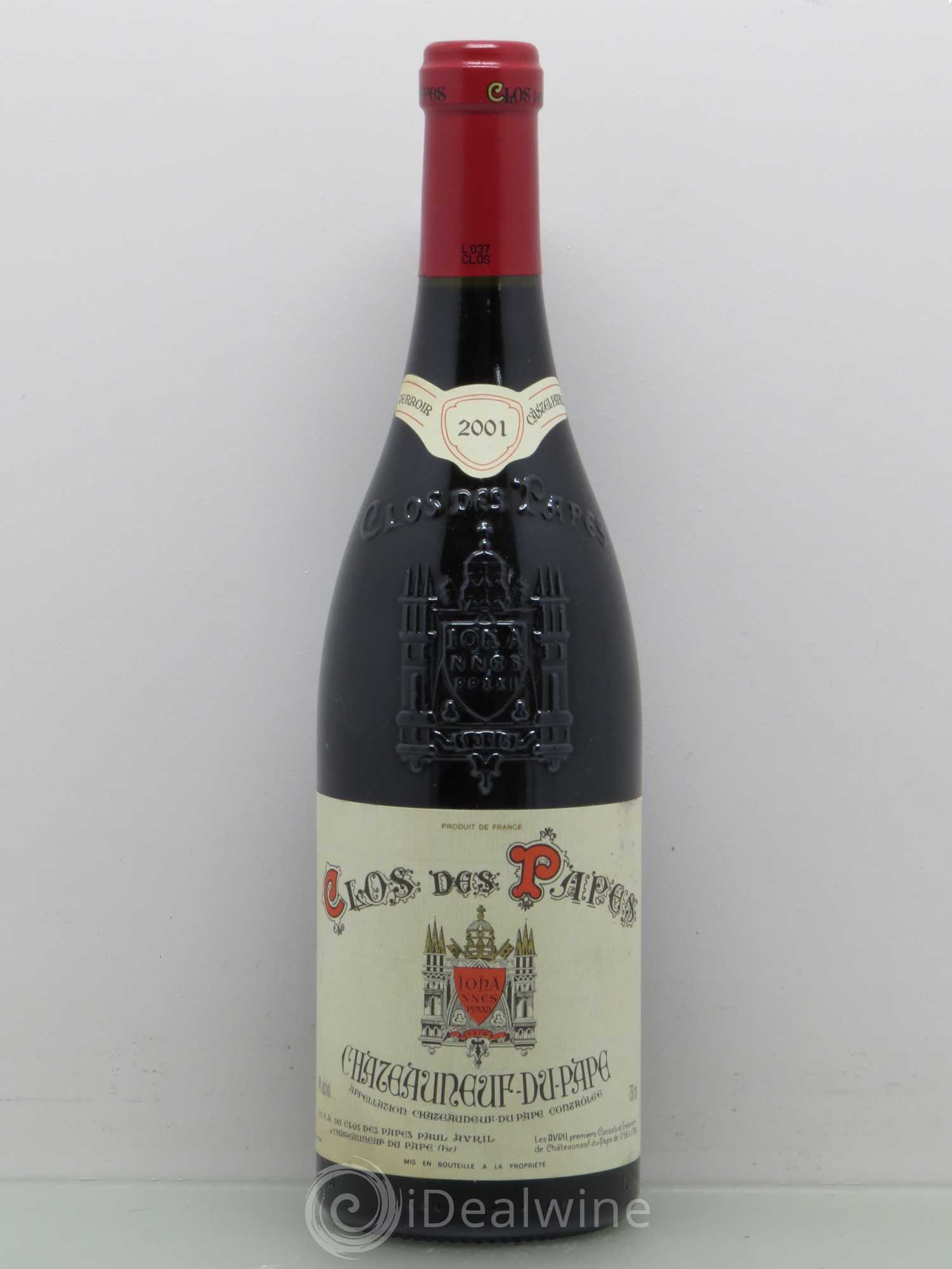 Châteauneuf-du-Pape Clos des Papes - Paul Avril 2001 - Lot de 1 bouteille - 0