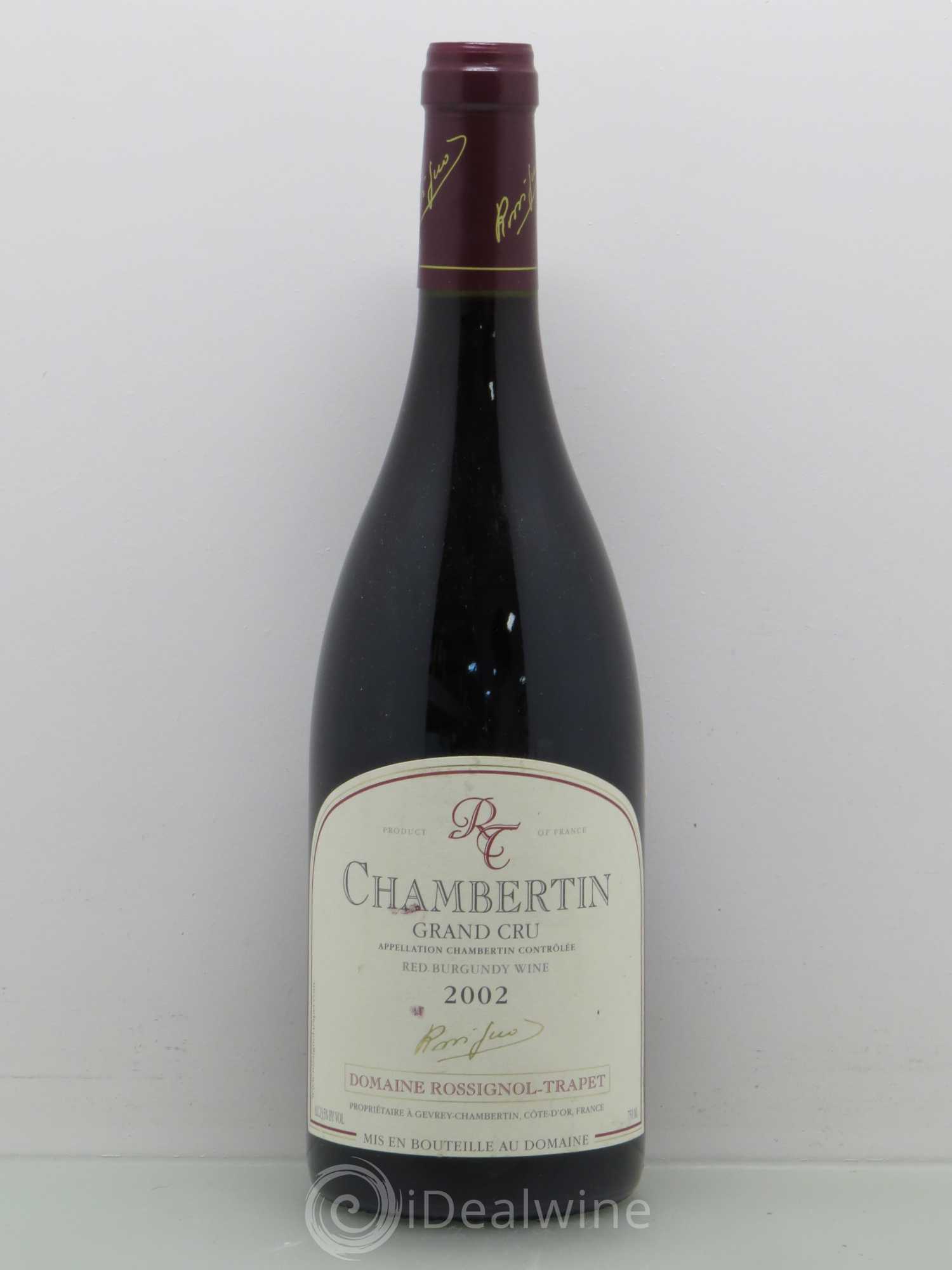 Chambertin Grand Cru Rossignol-Trapet (Domaine) 2002 - Lot de 1 bouteille - 0