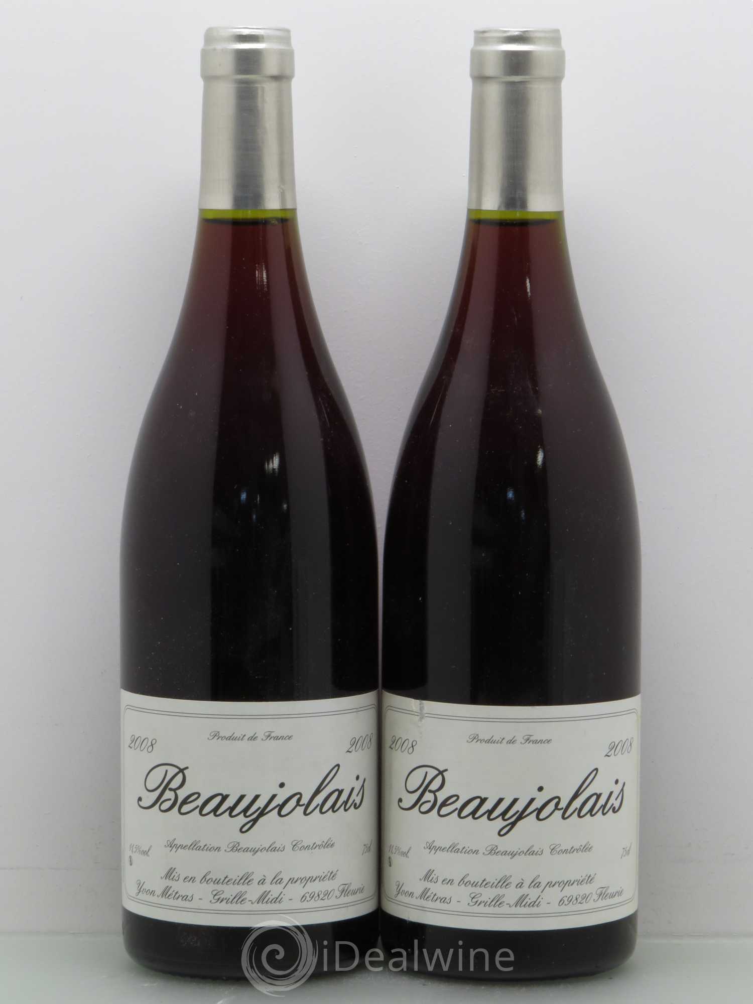 Beaujolais 1ère mise Yvon Métras 2008 - Lot de 2 bouteilles - 0
