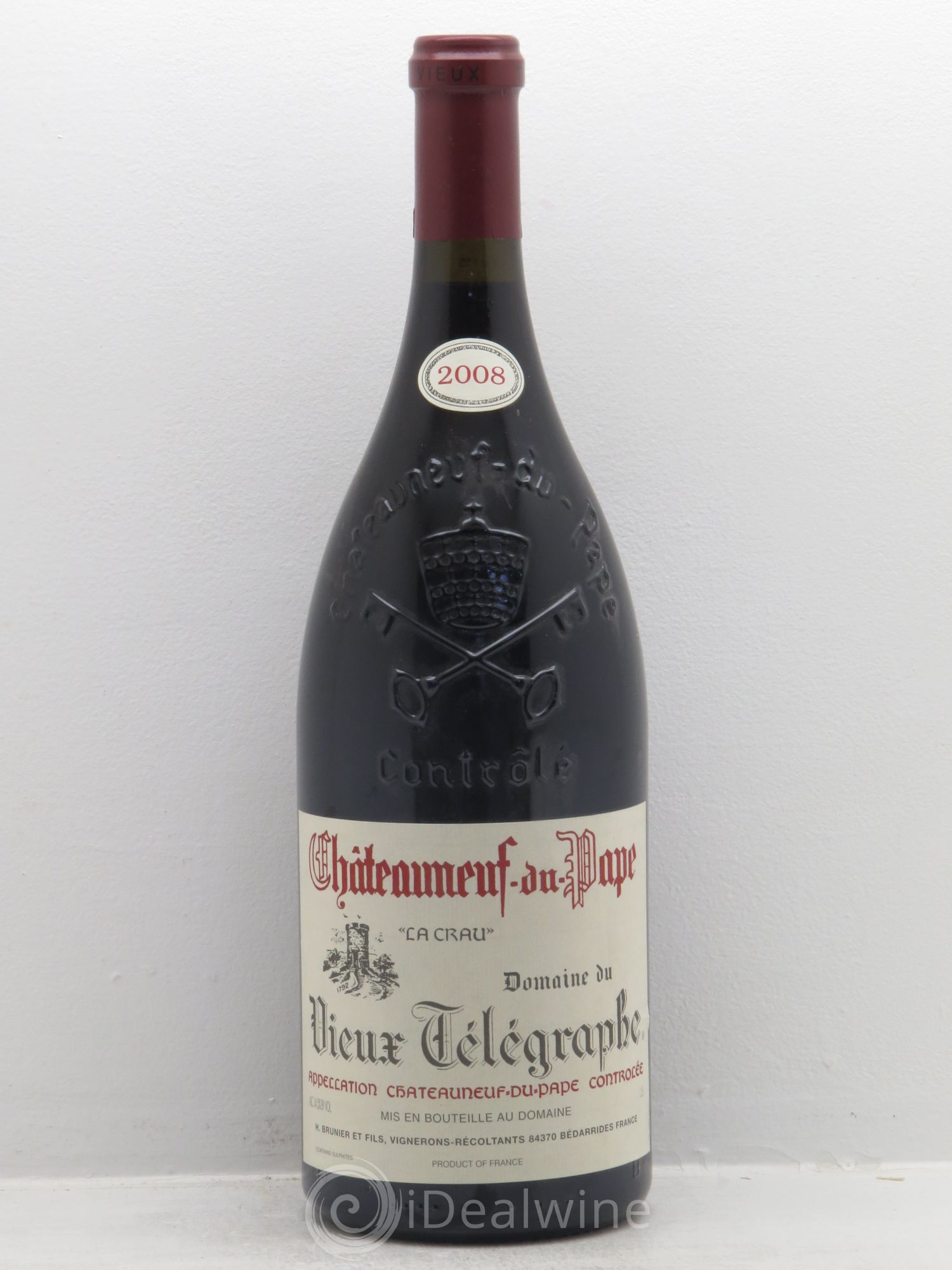 Châteauneuf-du-Pape Vieux Télégraphe (Domaine du) Vignobles Brunier 2008 - Lot de 1 magnum - 0
