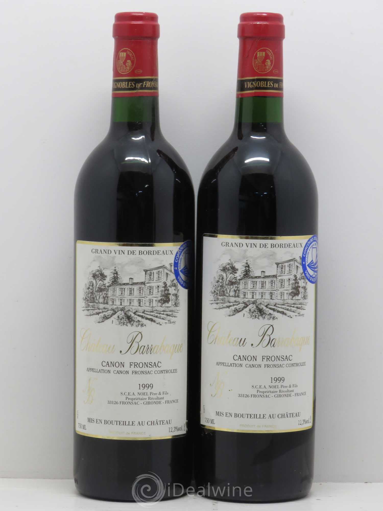 Canon-Fronsac Château Barrabaque 1999 - Lot de 2 bouteilles - 0