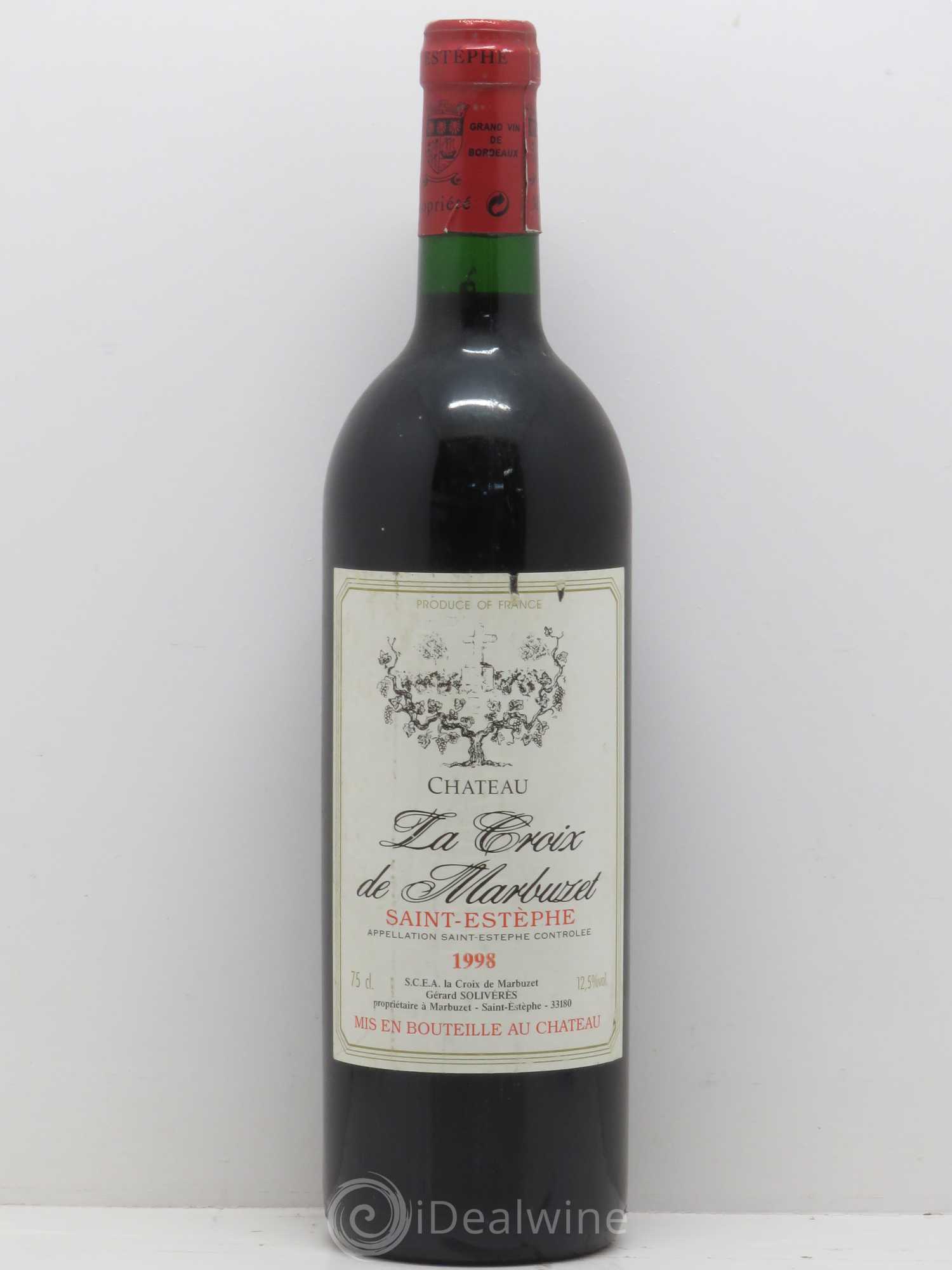 Saint-Estèphe Château La croix de Marbuzet 1998 - Posten von 1 Flasche - 0