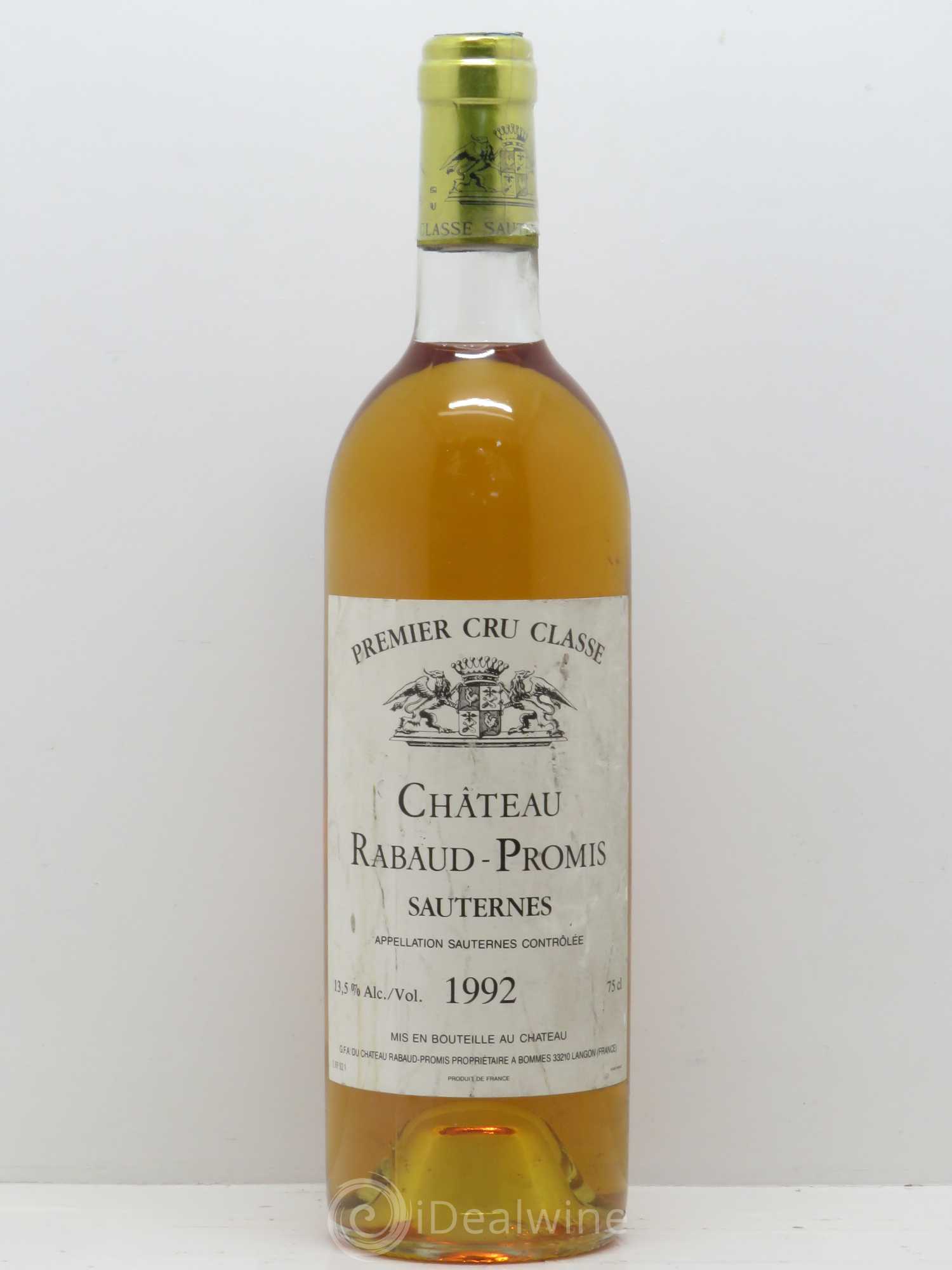 Château Rabaud Promis 1er Grand Cru Classé 1992 - Posten von 1 Flasche - 0