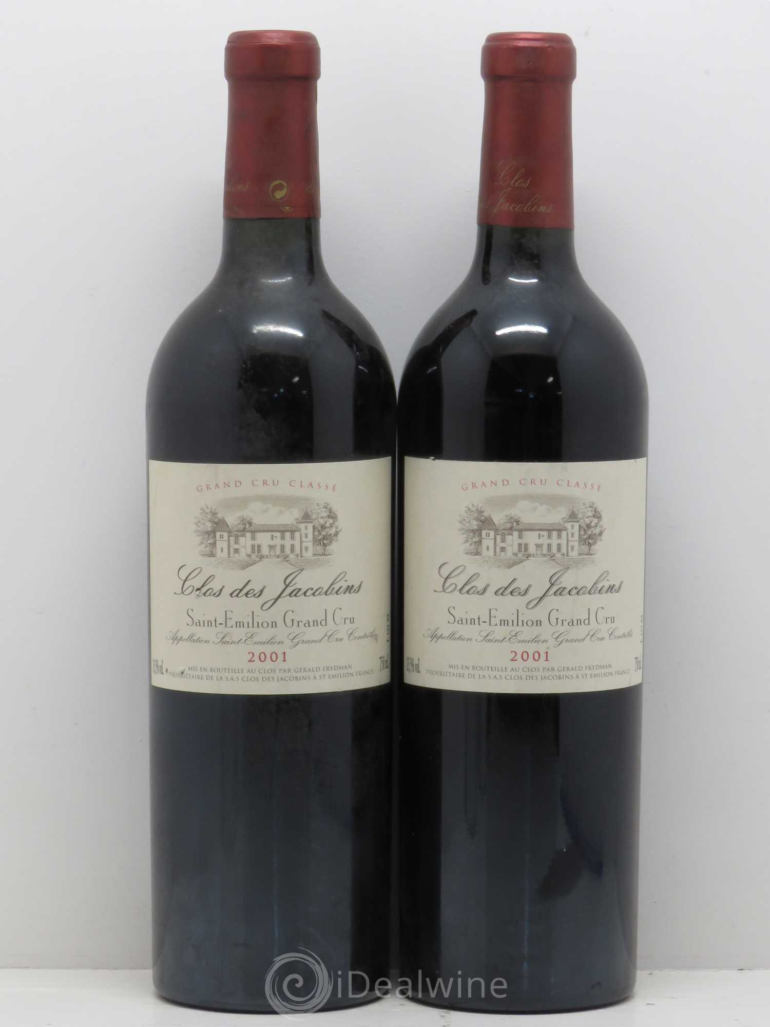 Château Clos des Jacobins Grand Cru Classé 2001 - Lot de 2 bouteilles - 0