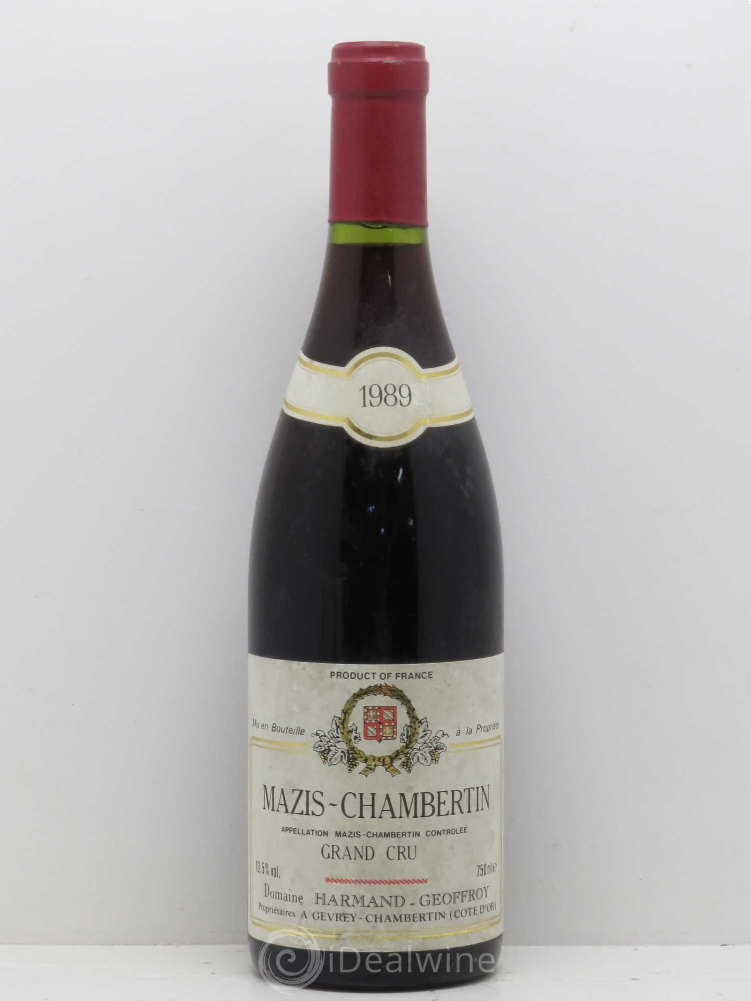 Mazis-Chambertin Grand Cru Harmand-Geoffroy (Domaine) 1989 - Lot de 1 bouteille - 0