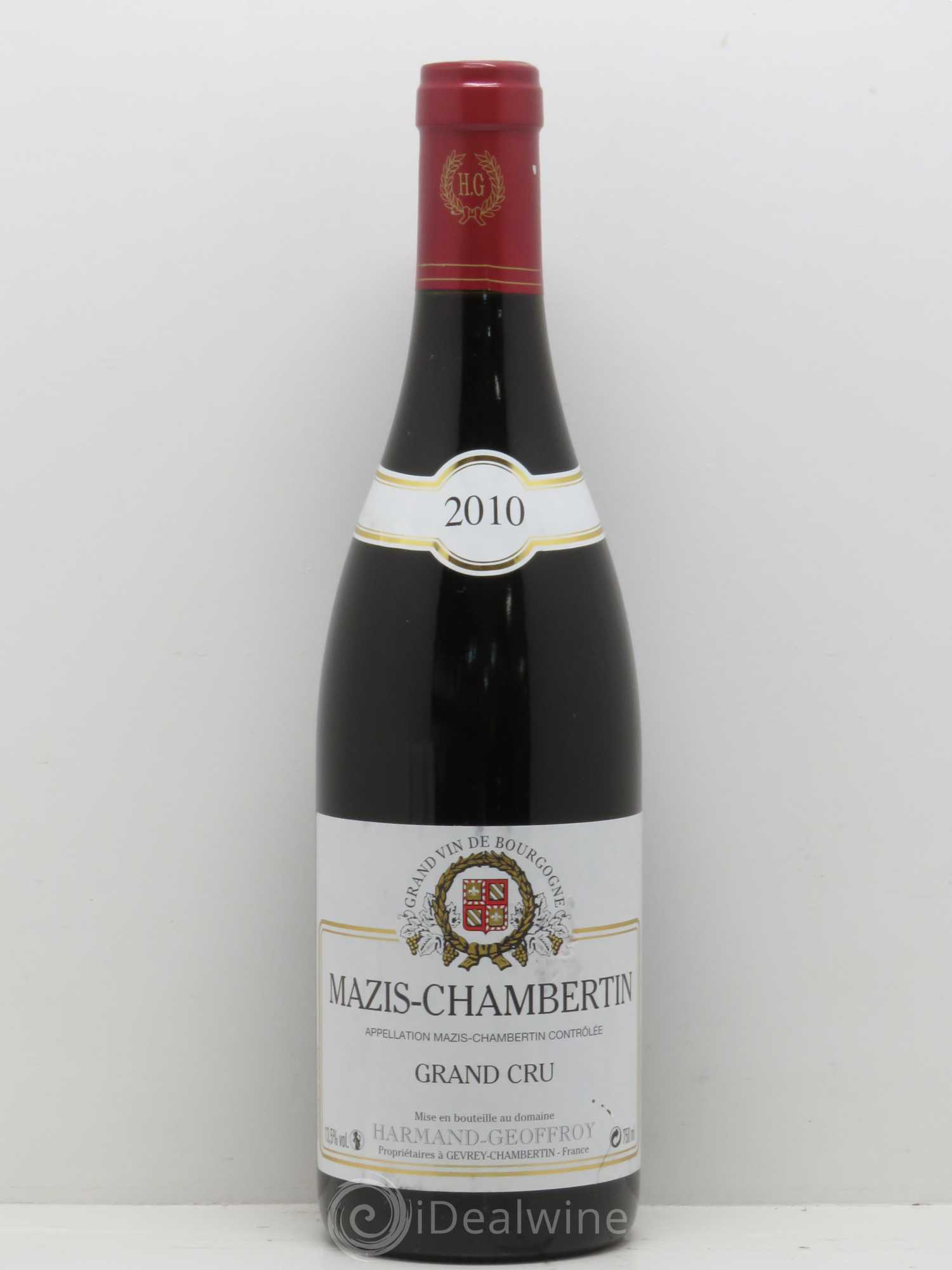Mazis-Chambertin Grand Cru Harmand-Geoffroy (Domaine) 2010 - Lot de 1 bouteille - 0
