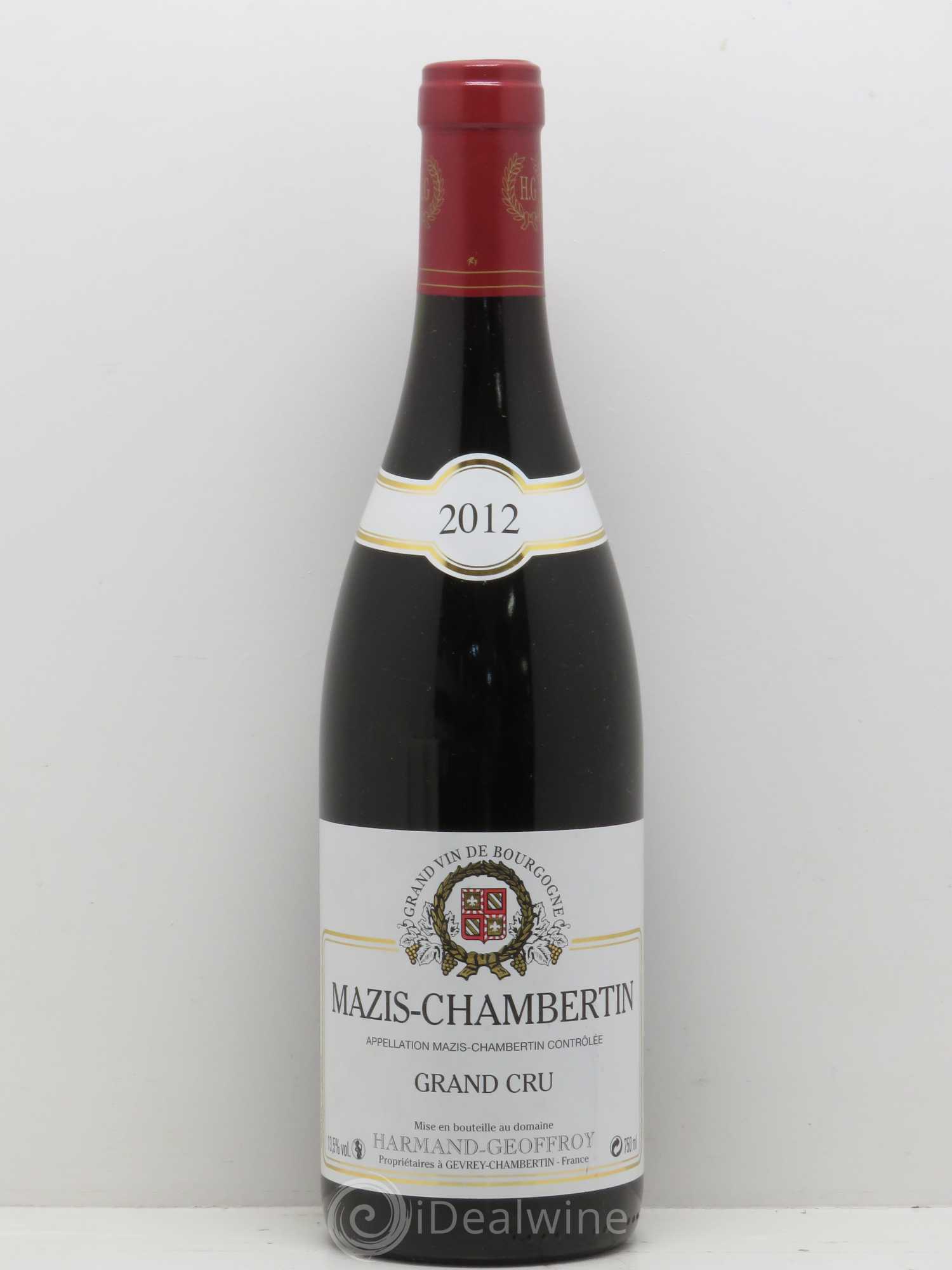 Mazis-Chambertin Grand Cru Harmand-Geoffroy (Domaine) 2012 - Lot de 1 bouteille - 0
