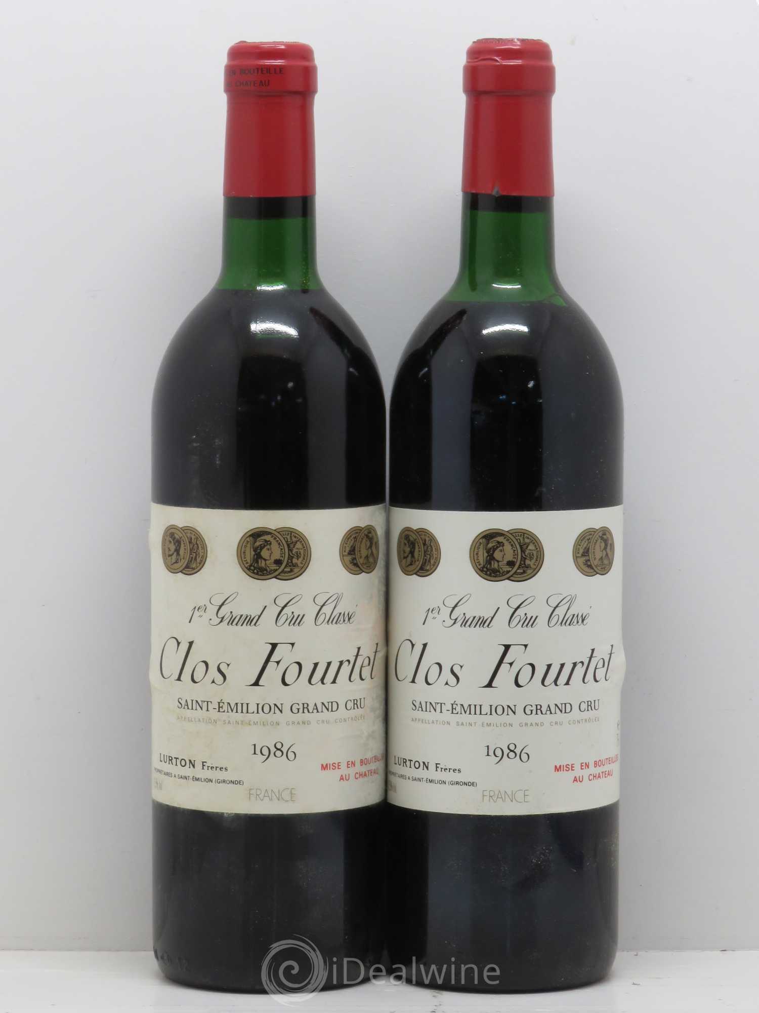 Clos Fourtet 1er Grand Cru Classé B 1986 - Lot de 2 bouteilles - 0
