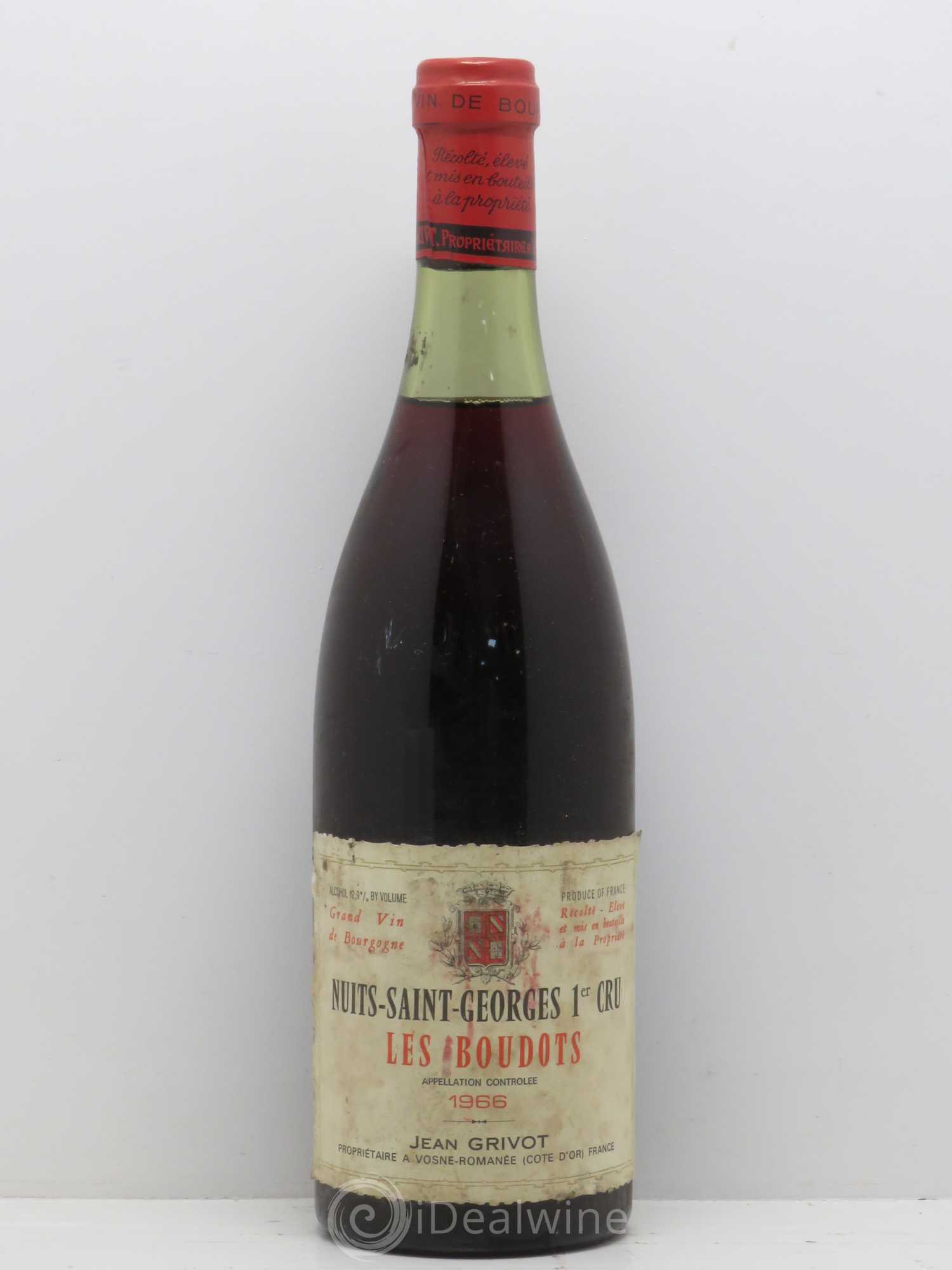Nuits-Saint-Georges 1er Cru Aux Boudots Jean Grivot 1966 - Lot de 1 bouteille - 0