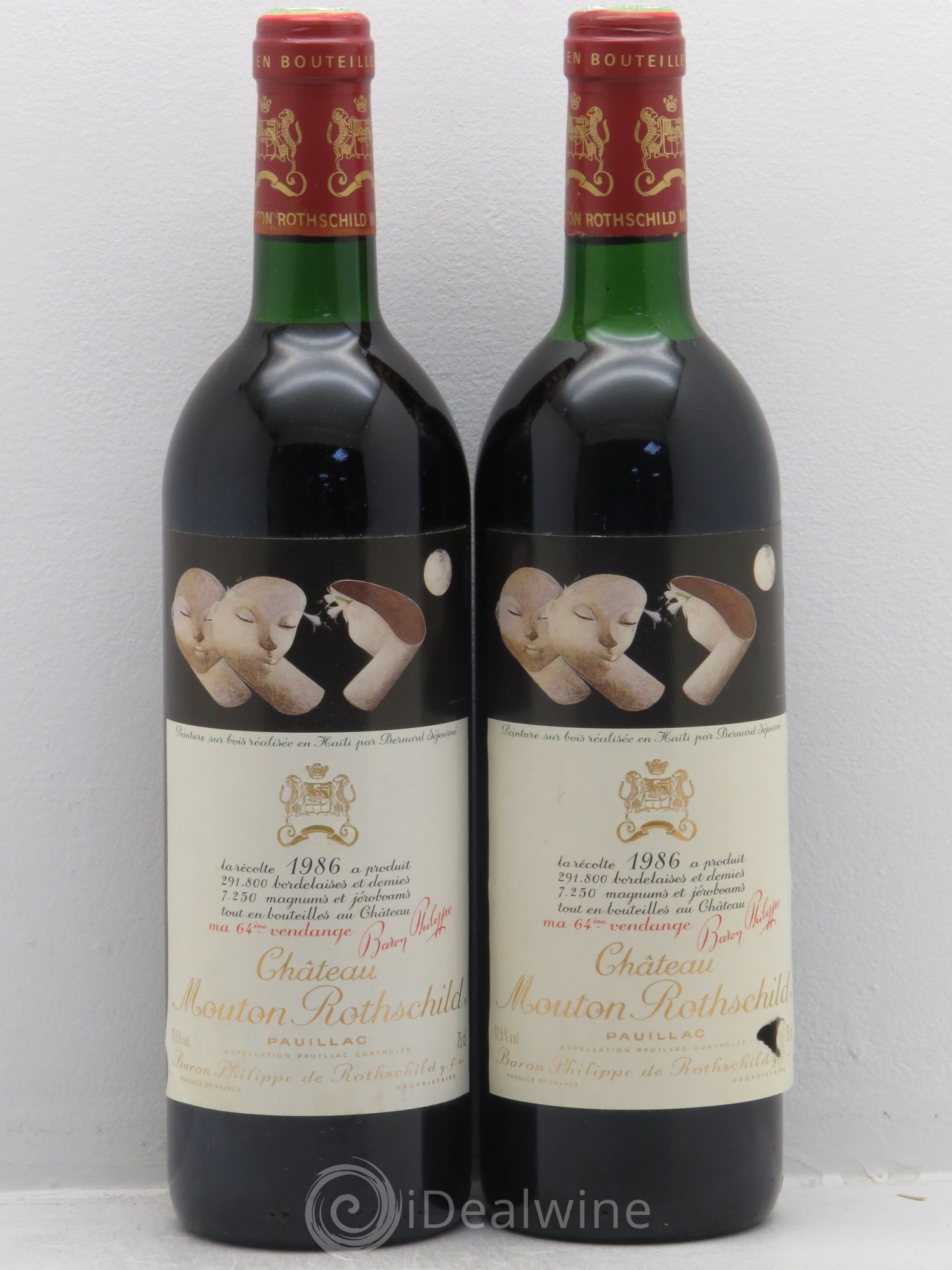 Château Mouton Rothschild 1er Grand Cru Classé 1986 - Lot de 2 bouteilles - 0
