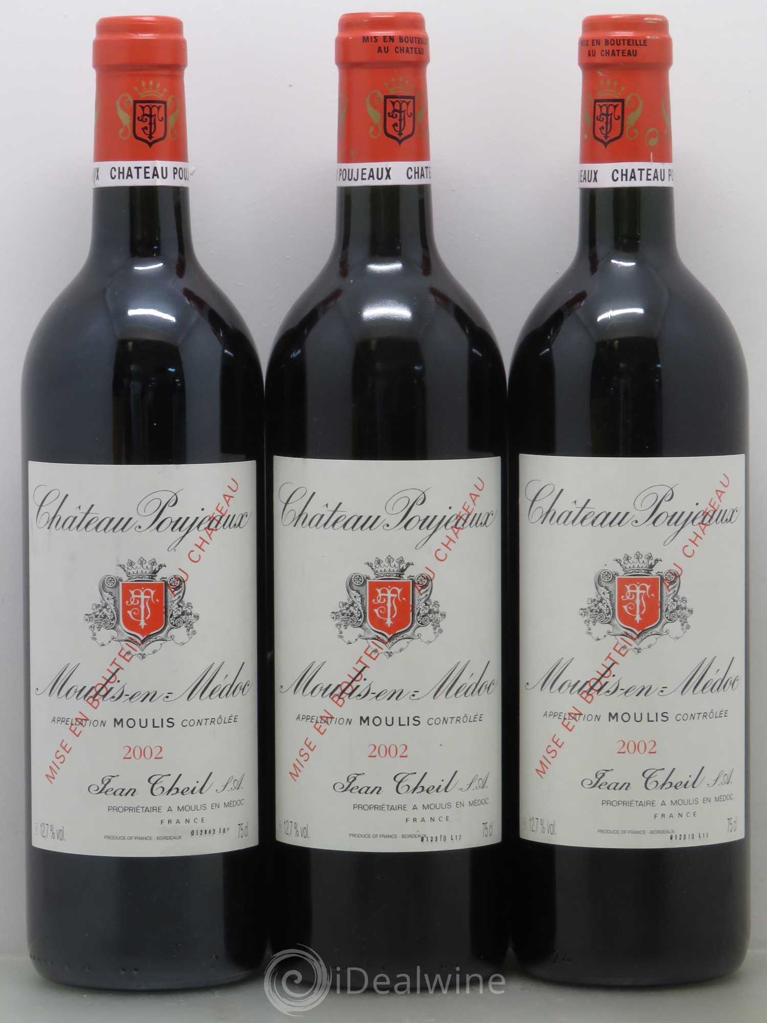 Château Poujeaux 2002 - Lot de 3 bouteilles - 0