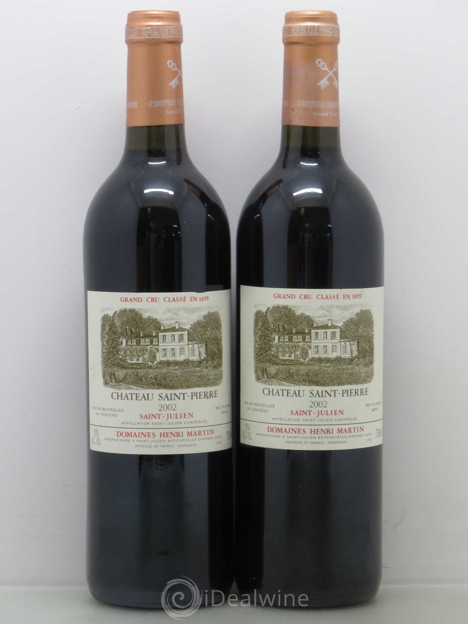 Château Saint-Pierre 4ème Grand Cru Classé 2002 - Lot de 2 bouteilles - 0