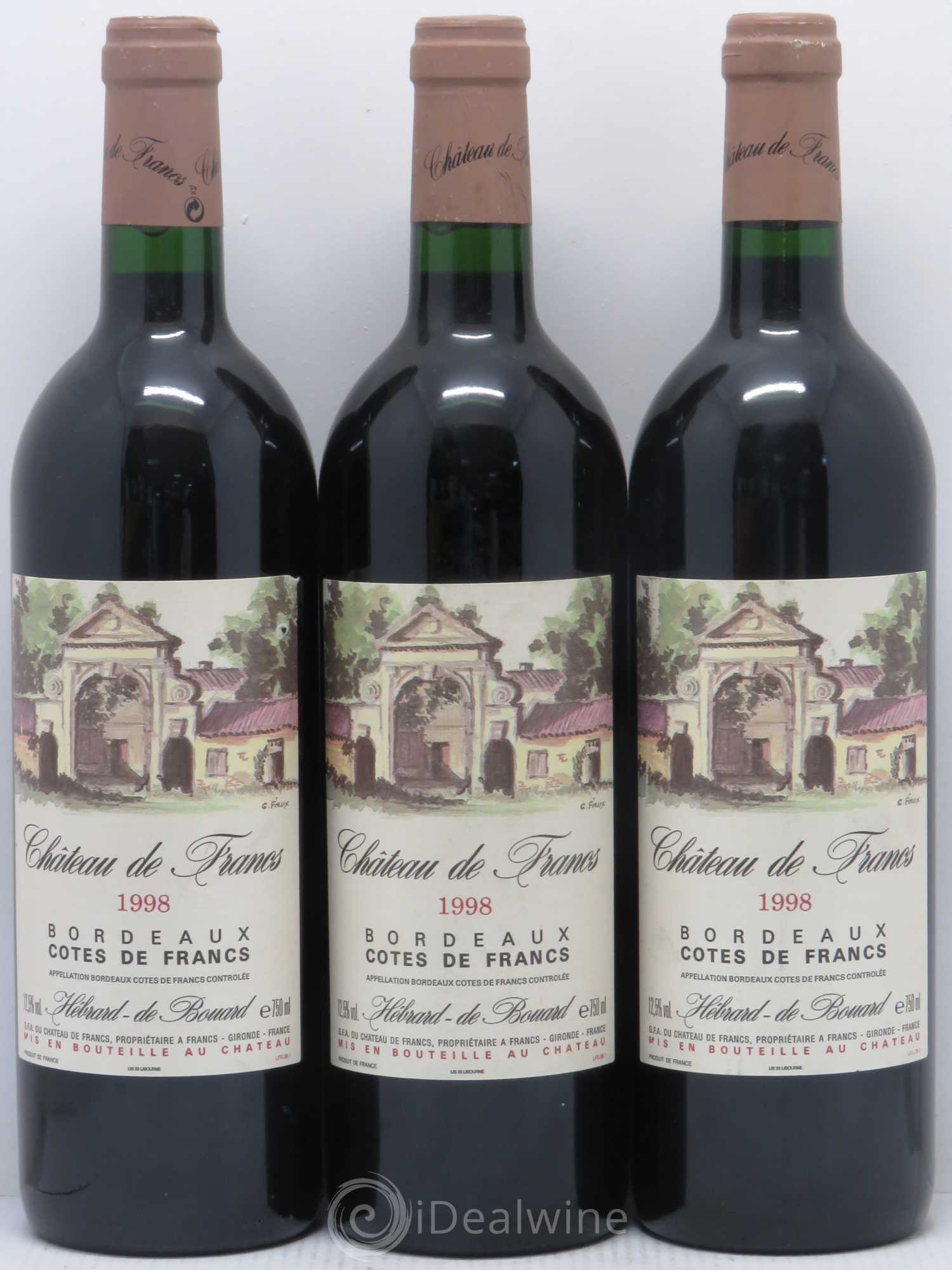 Bordeaux Château de Francs 1998 - Lot de 3 bouteilles - 0