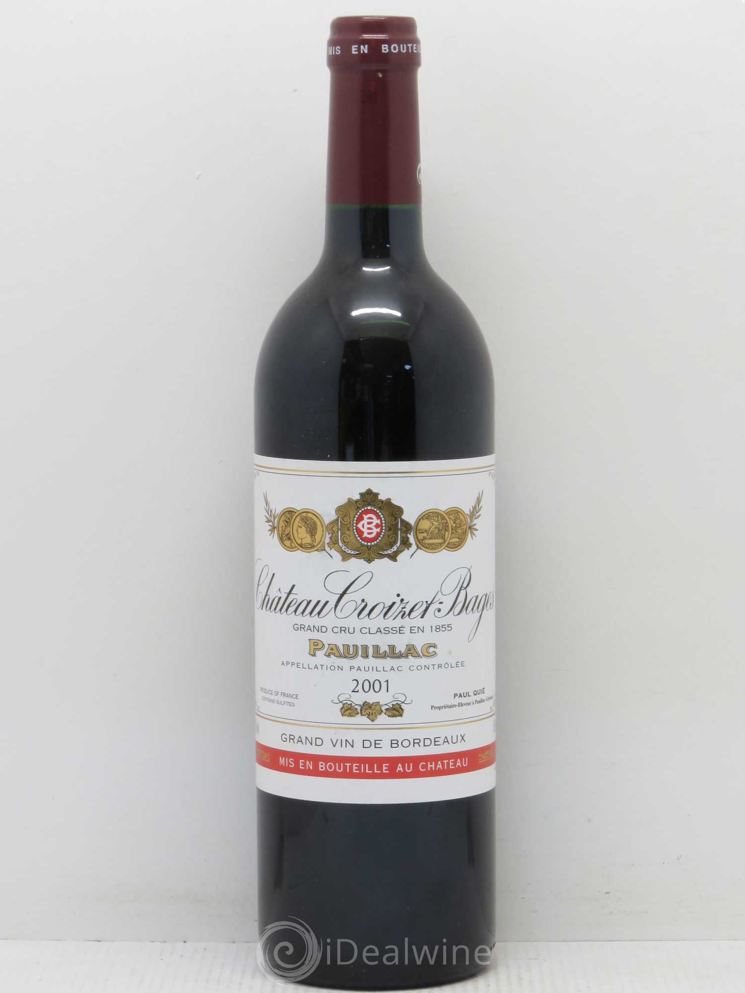 Château Croizet Bages 5ème Grand Cru Classé 2001 - Lot de 1 bouteille - 0