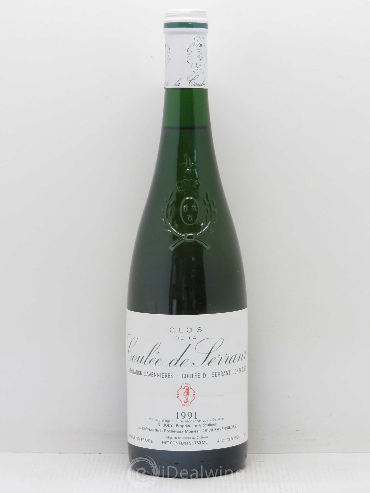 Savennières Clos de la Coulée de Serrant Vignobles de la Coulée de Serrant - Nicolas Joly 1991 - Lot de 1 bouteille - 0