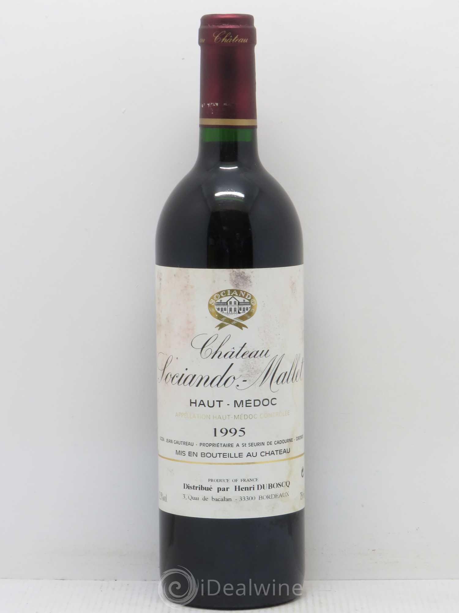 Château Sociando Mallet 1995 - Lot de 1 bouteille - 0