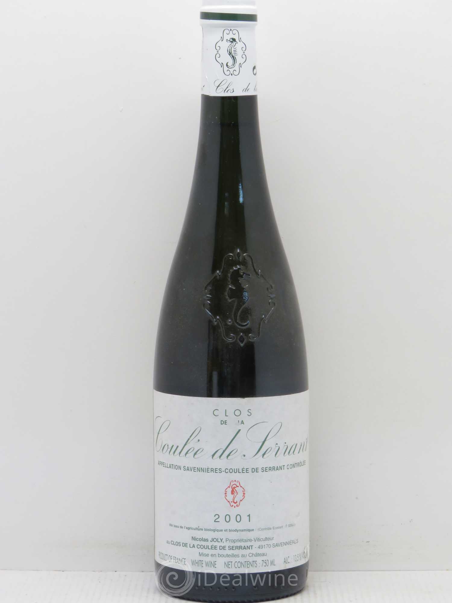 Savennières Clos de la Coulée de Serrant Vignobles de la Coulée de Serrant - Nicolas Joly 2001 - Lot de 1 bouteille - 0