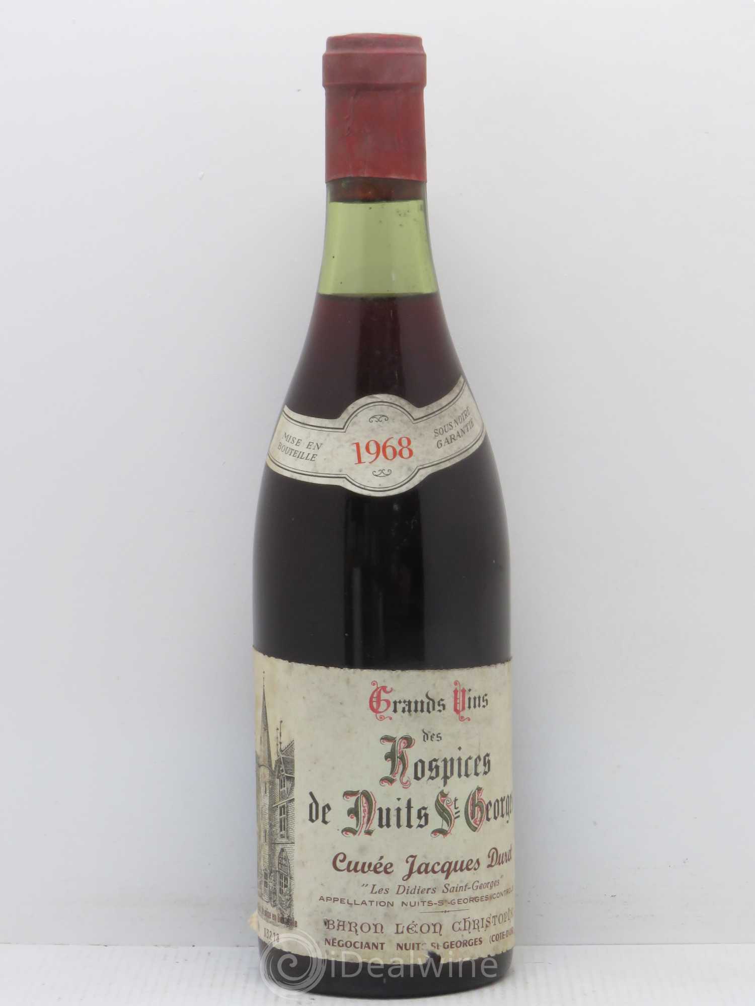 Nuits-Saint-Georges 1er Cru Hospices de Nuits Cuvee Jacques Duret Leon Christophe 1968 - Posten von 1 Flasche - 0