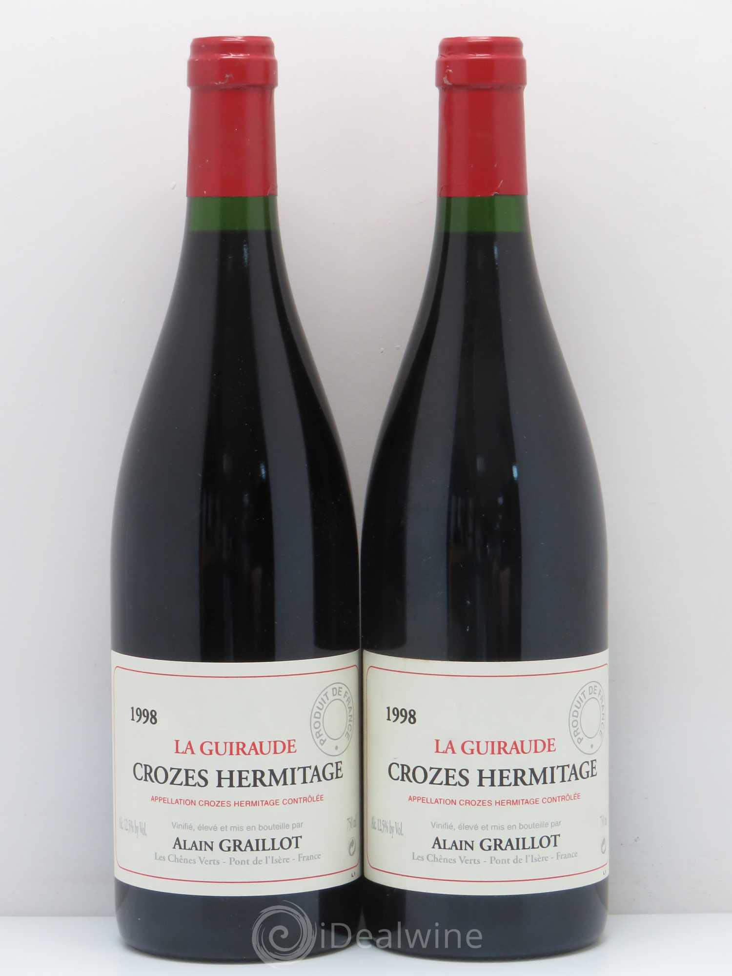 Crozes-Hermitage La Guiraude Domaine Graillot 1998 - Lot de 2 bouteilles - 0