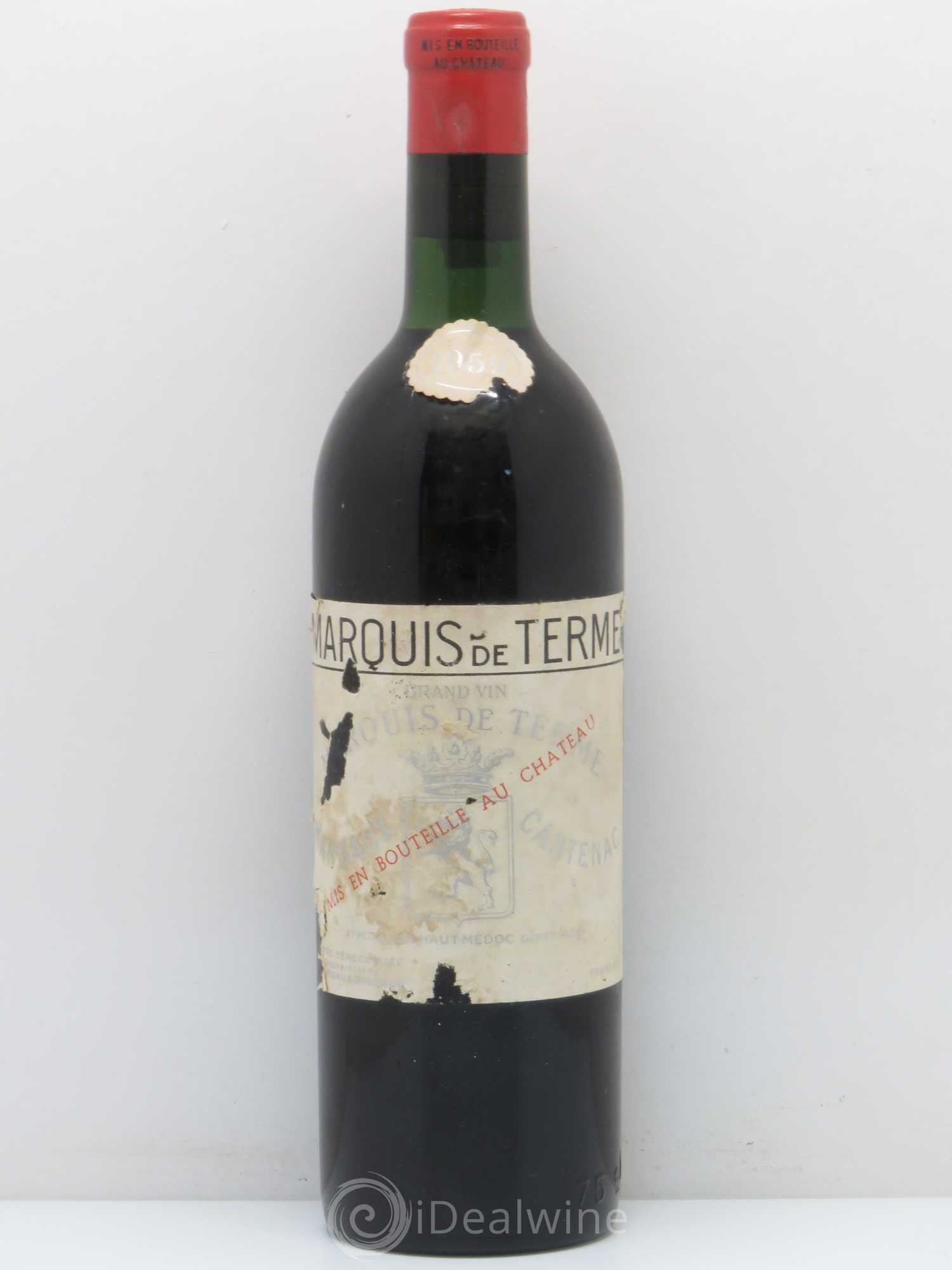 Château Marquis de Terme 4ème Grand Cru Classé 1959 - Lot de 1 bouteille - 0