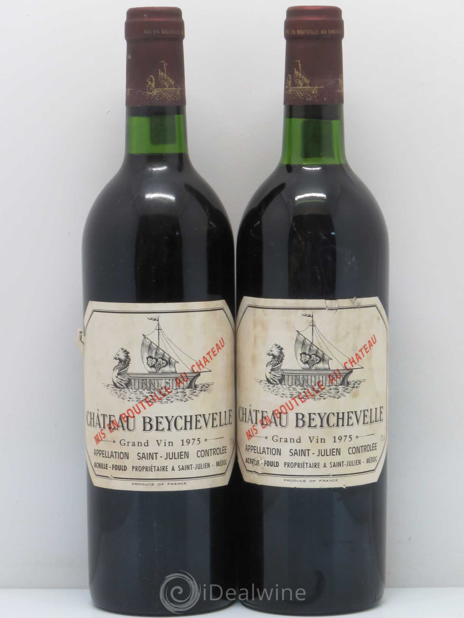 Château Beychevelle 4ème Grand Cru Classé 1975 - Lot de 2 bouteilles - 0