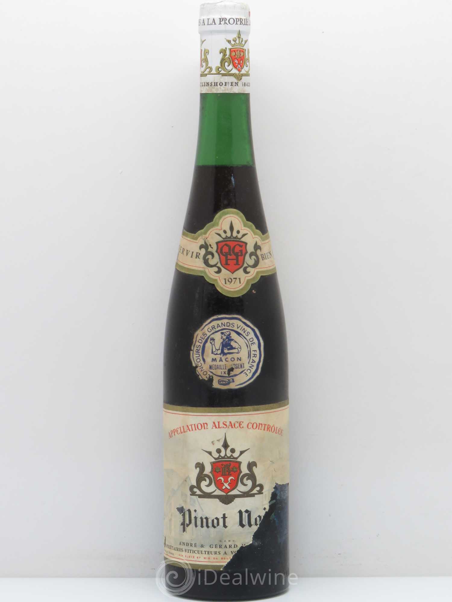 Pinot Noir Hartmann 1971 - Lot de 1 bouteille - 0