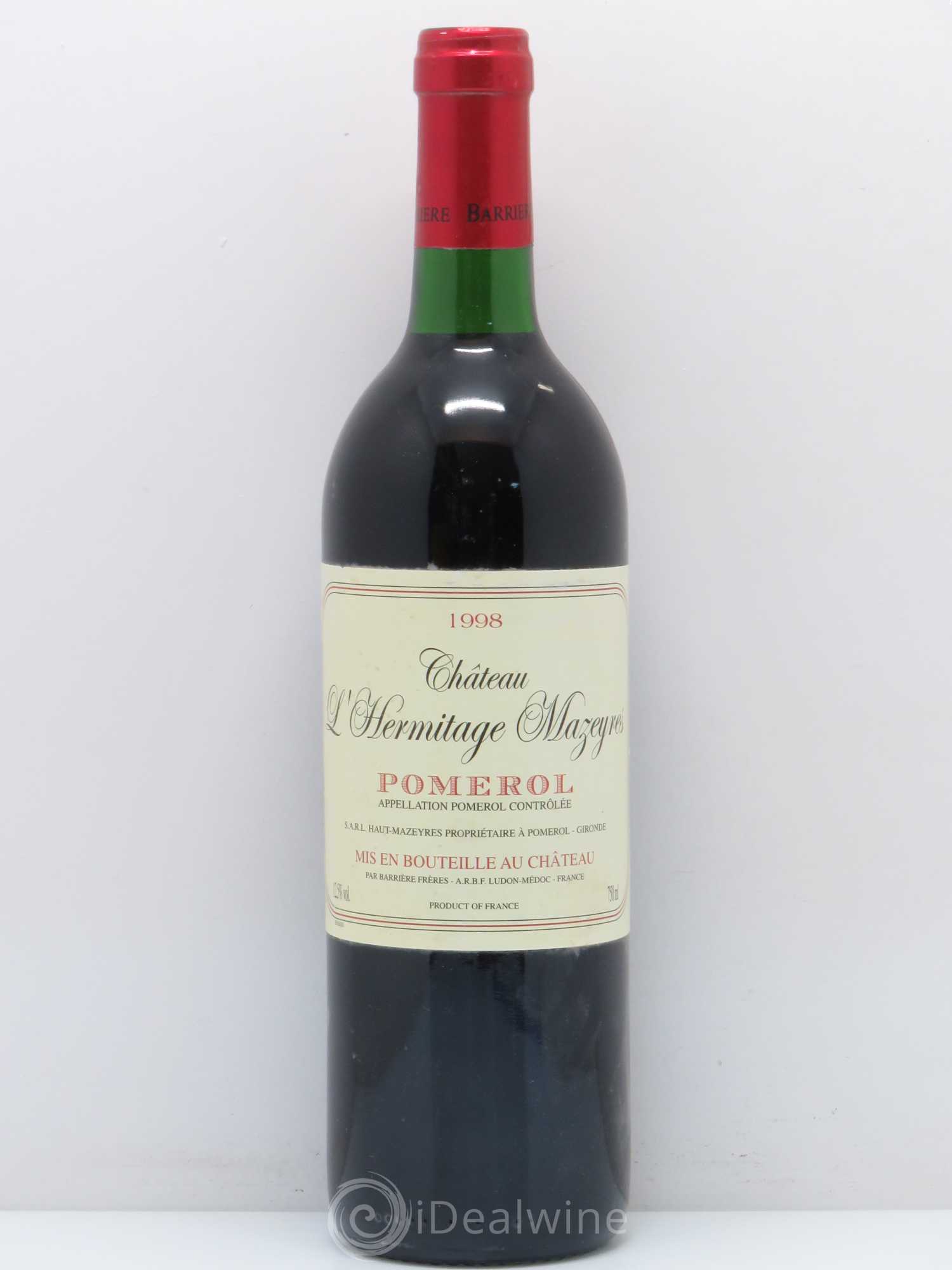 Saint-Émilion Château L'Hermitage Mazeyres 1998 - Posten von 1 Flasche - 0